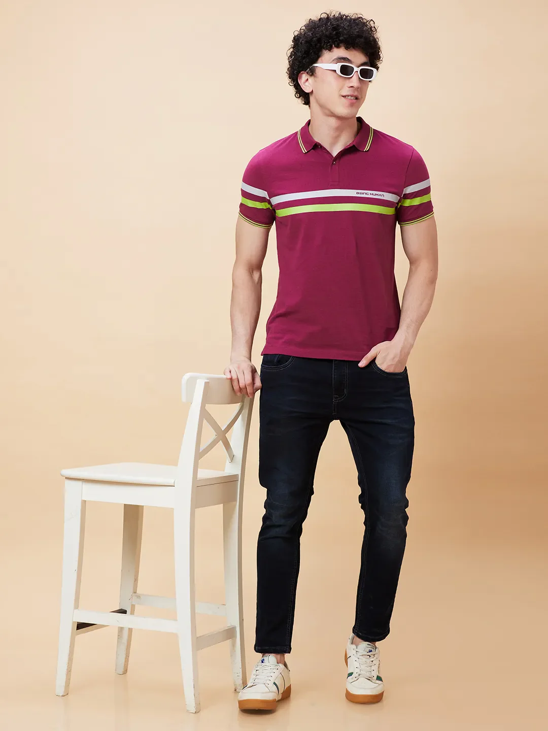 Purple Potion Regular Fit Men's Polo T-Shirt by Being Human Clothing - Image 6