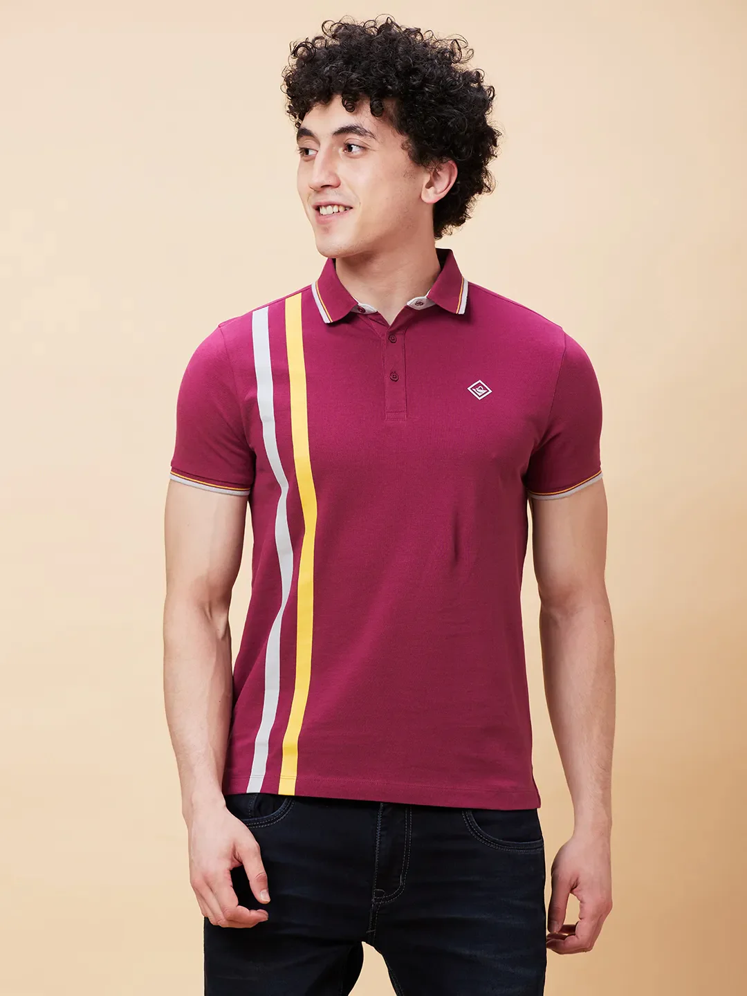Purple Potion Regular Fit Men's Polo T-Shirt by Being Human Clothing
