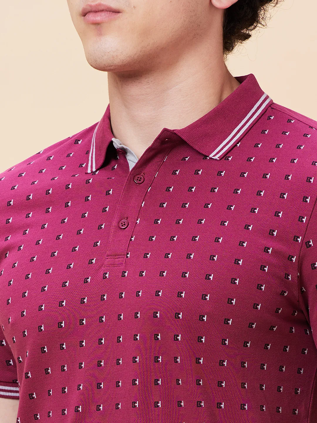 Purple Potion Regular Fit Men's Polo T-Shirt by Being Human Clothing - Image 5