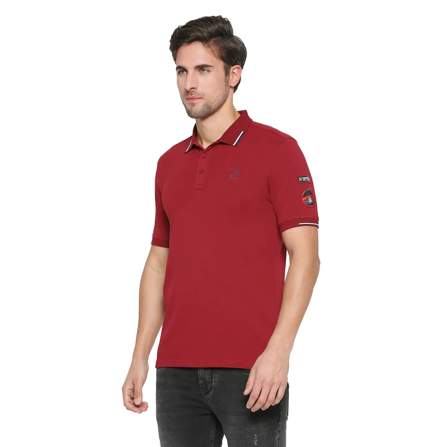 Red Regular Fit Men's Polo T-shirt by Being Human Clothing - Image 2