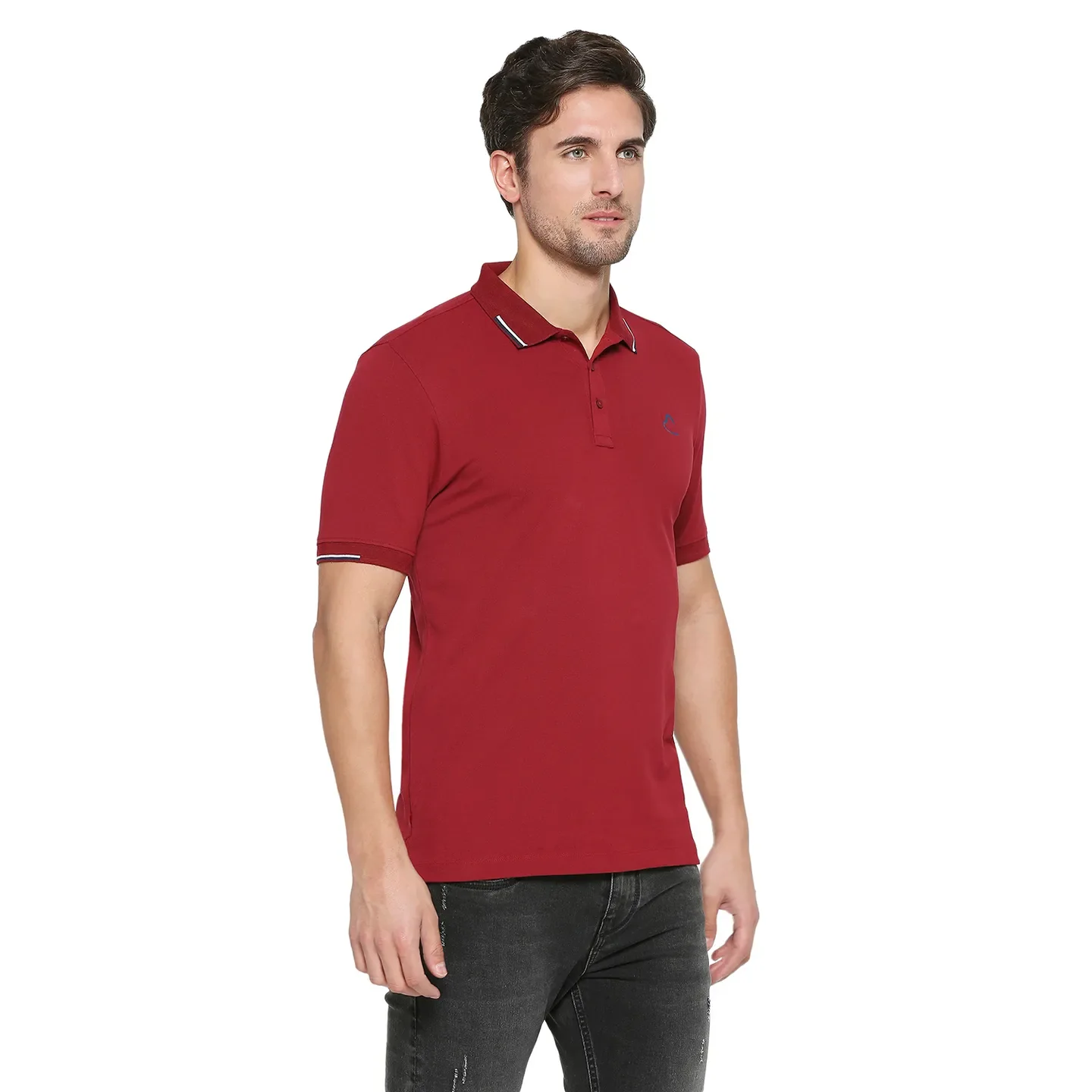 Red Regular Fit Men's Polo T-shirt by Being Human Clothing - Image 3