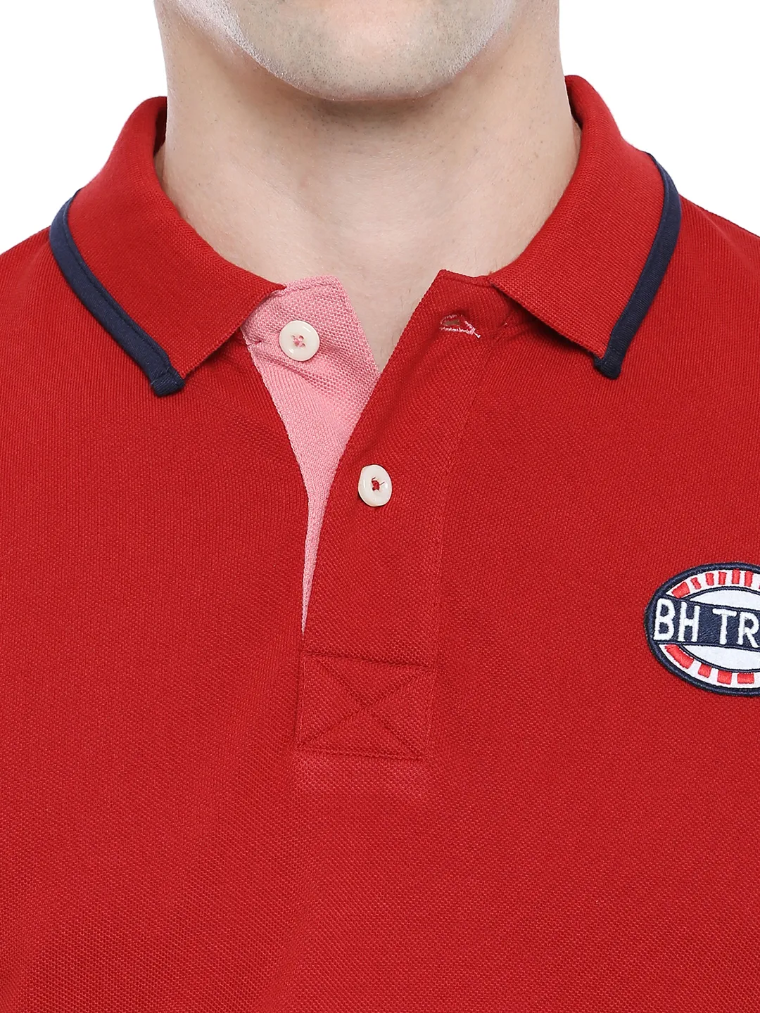 Red Regular Fit Men's Polo T-Shirt by Being Human Clothing - Image 5