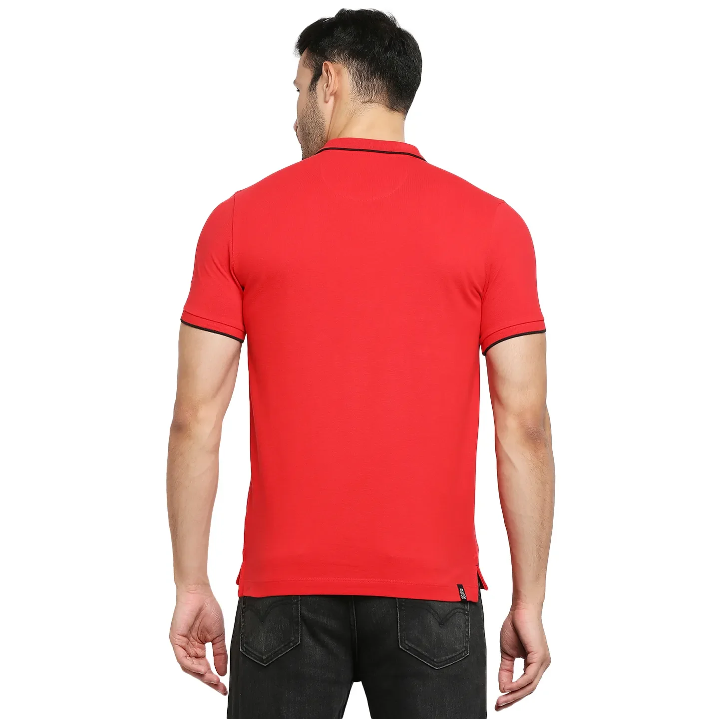 Red Regular Fit Men's Polo T-Shirt by Being Human Clothing - Image 4