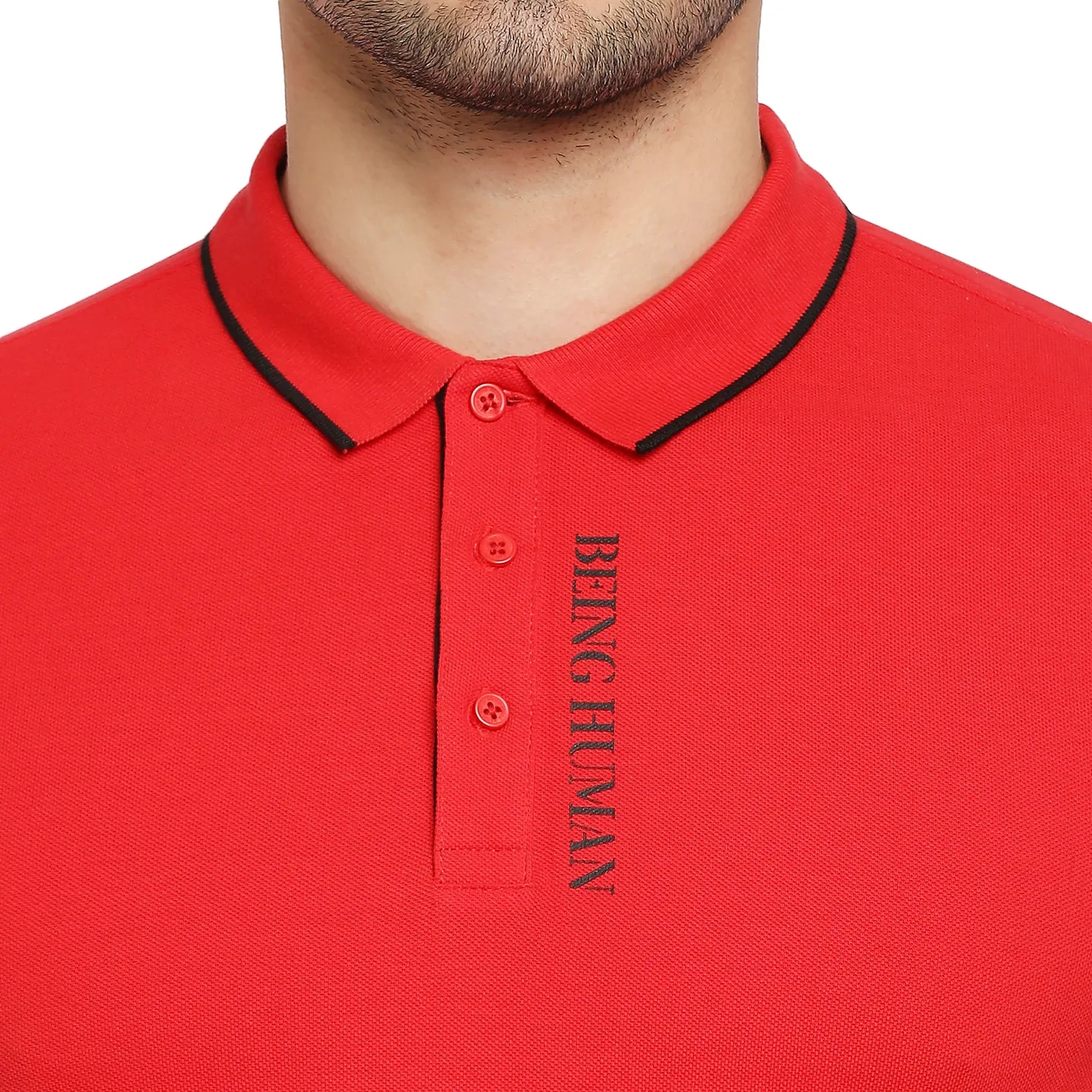 Red Regular Fit Men's Polo T-Shirt by Being Human Clothing - Image 5