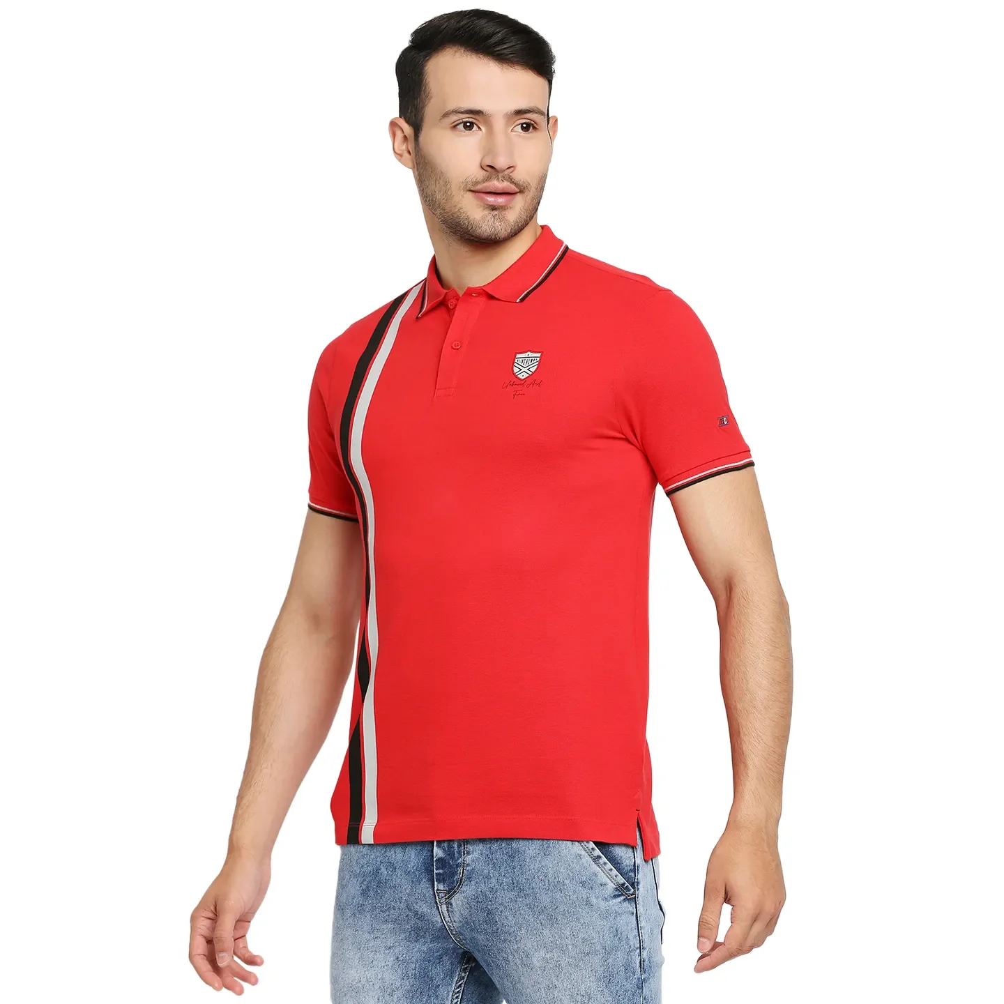 Red Regular Fit Men's Polo T-Shirt by Being Human Clothing - Image 2