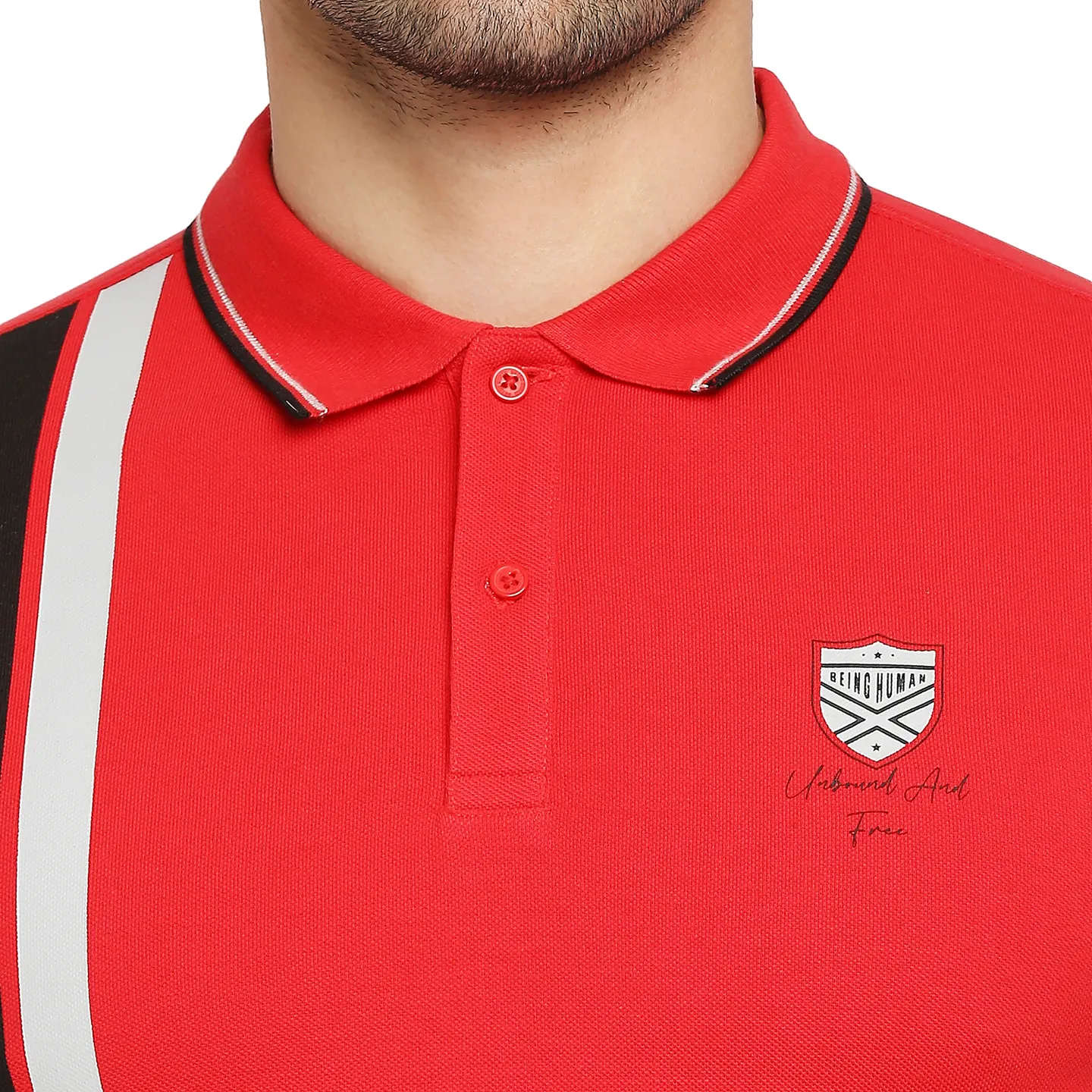 Red Regular Fit Men's Polo T-Shirt by Being Human Clothing - Image 5