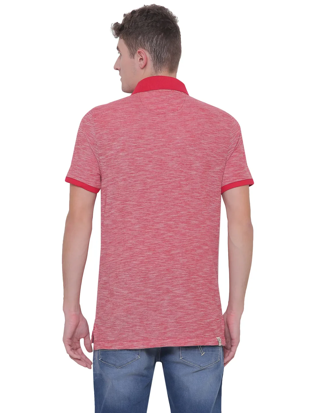 Red Regular Fit Men's Polo T-Shirt by Being Human Clothing - Image 3