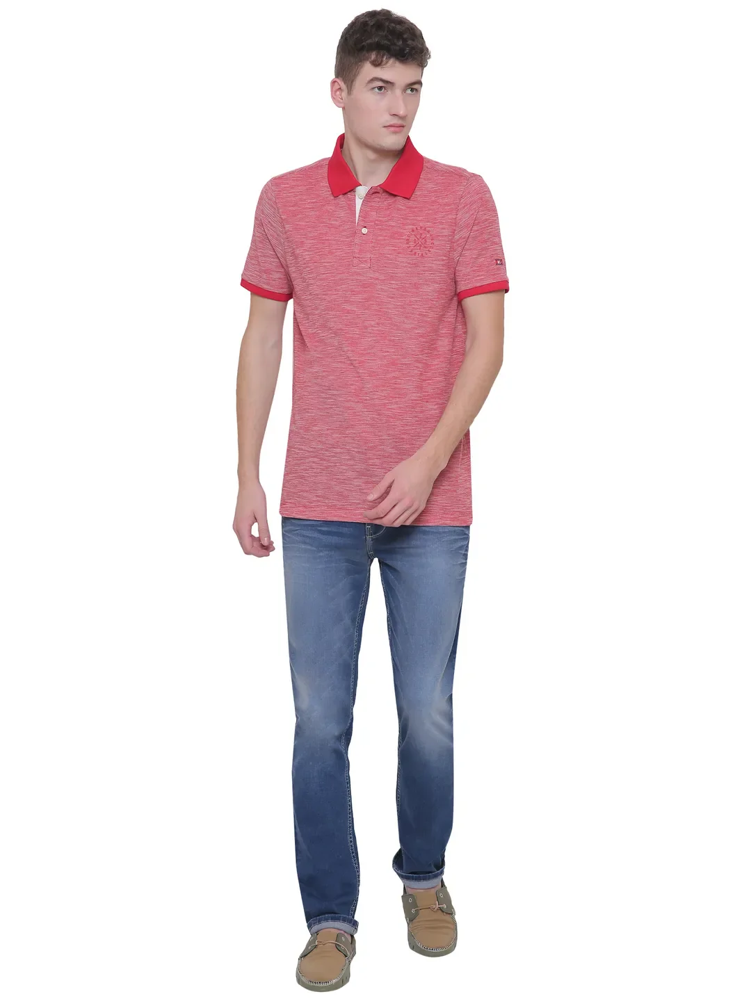 Red Regular Fit Men's Polo T-Shirt by Being Human Clothing - Image 6