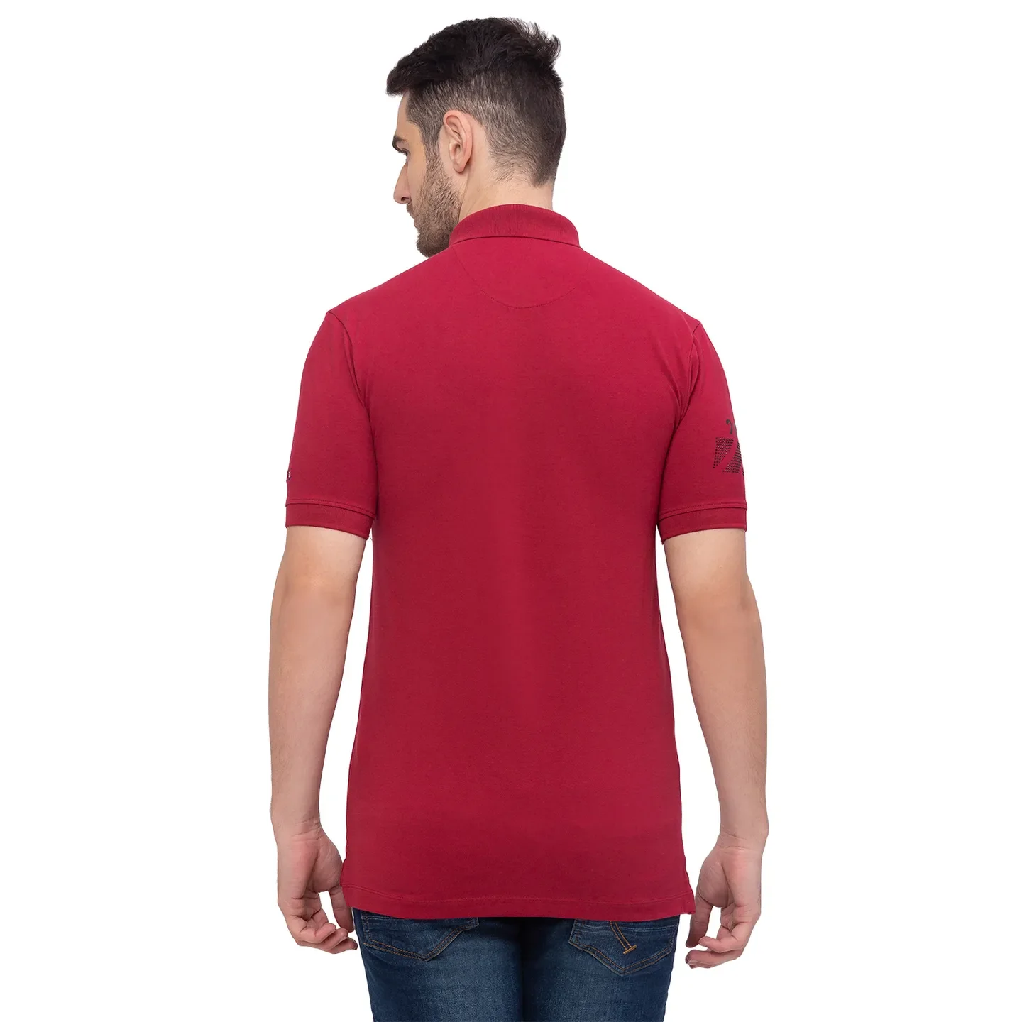 Red Regular Fit Men's Polo T-Shirt by Being Human Clothing - Image 3