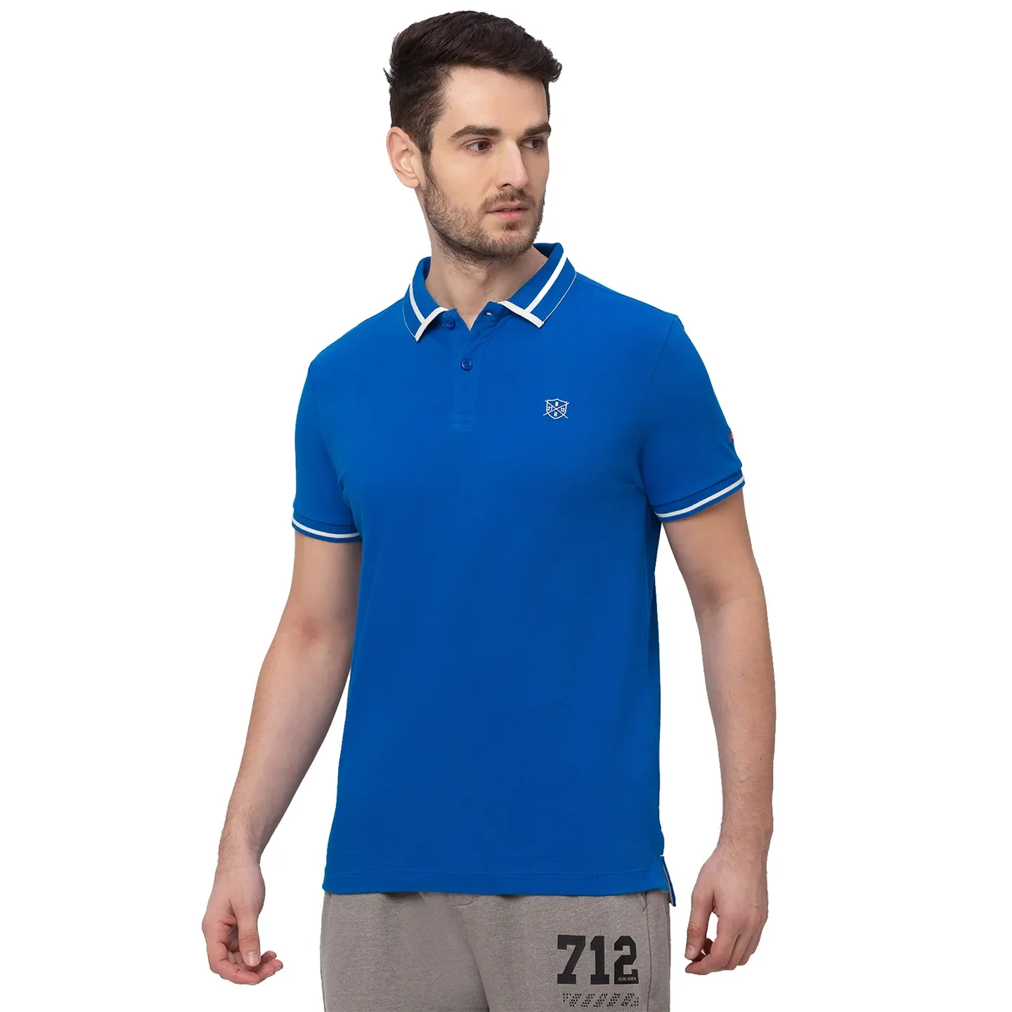 Blue Regular Fit Men's Polo T-Shirt by Being Human Clothing - Image 2