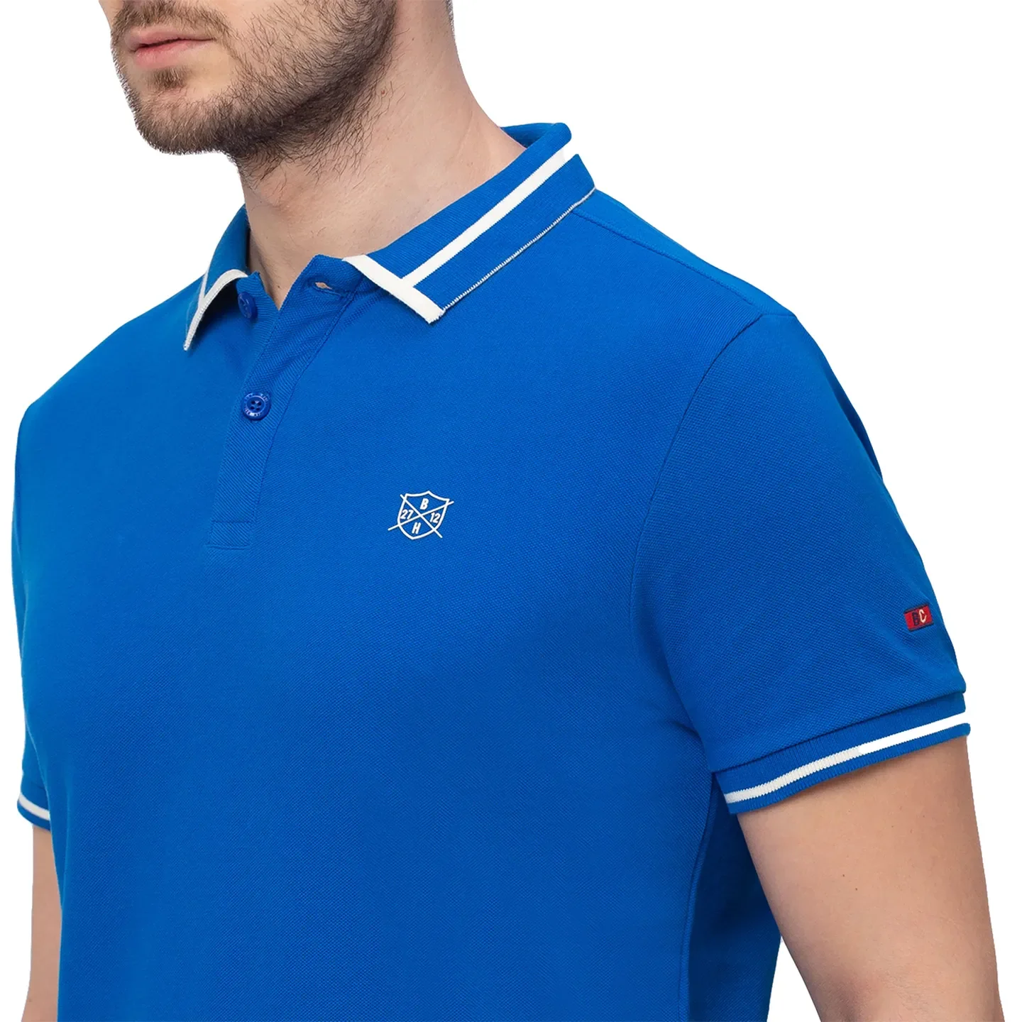 Blue Regular Fit Men's Polo T-Shirt by Being Human Clothing - Image 3