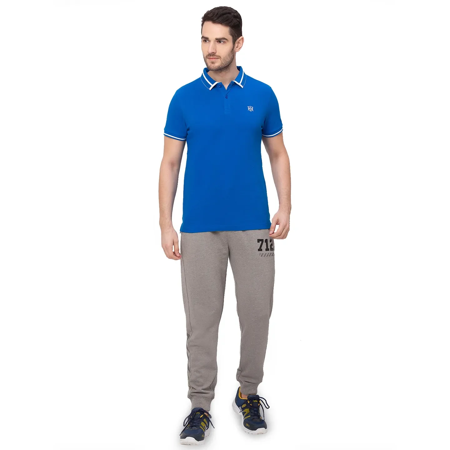 Blue Regular Fit Men's Polo T-Shirt by Being Human Clothing - Image 4