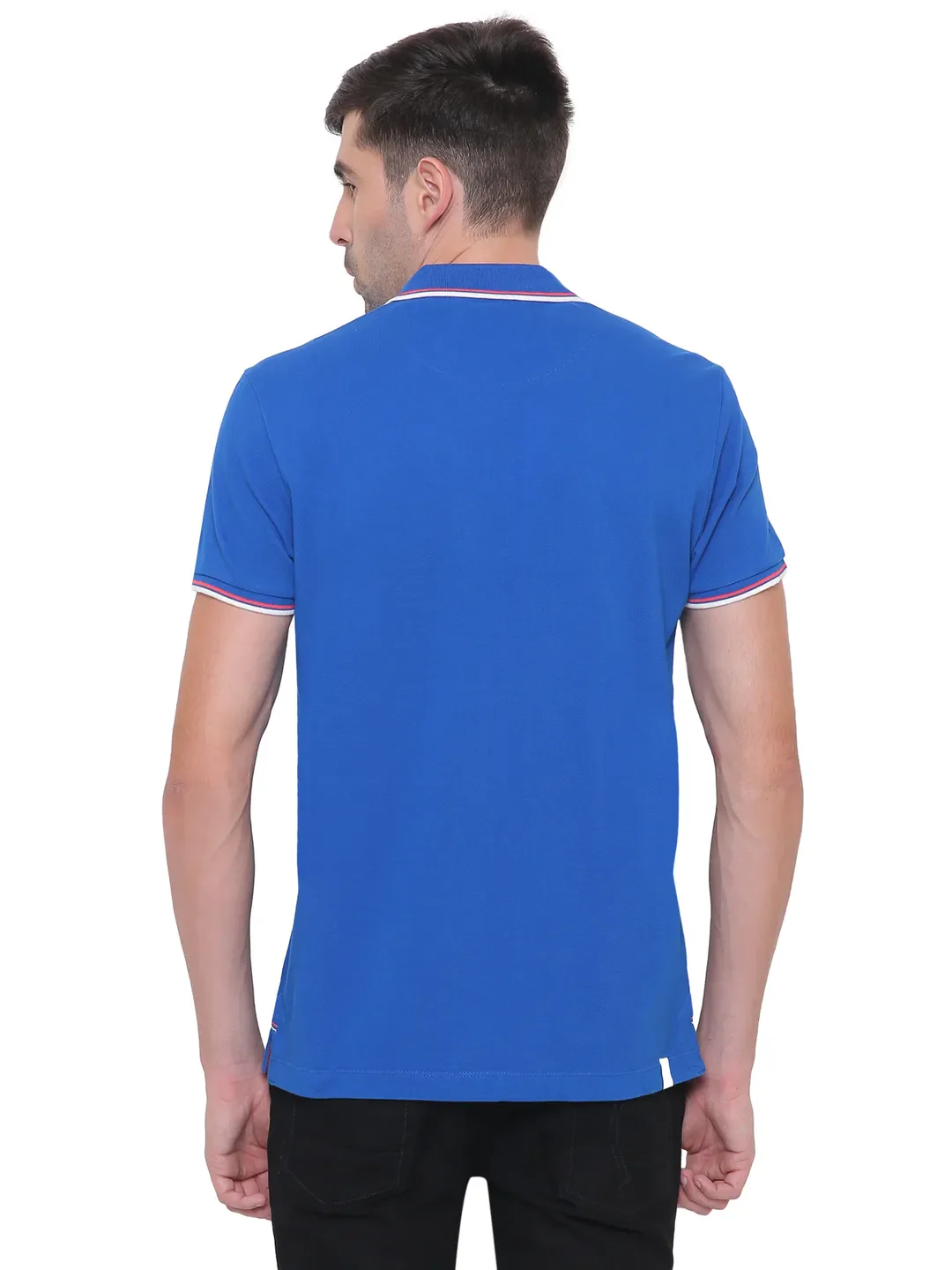 Blue Regular Fit Men's Polo T-Shirt by Being Human Clothing - Image 3
