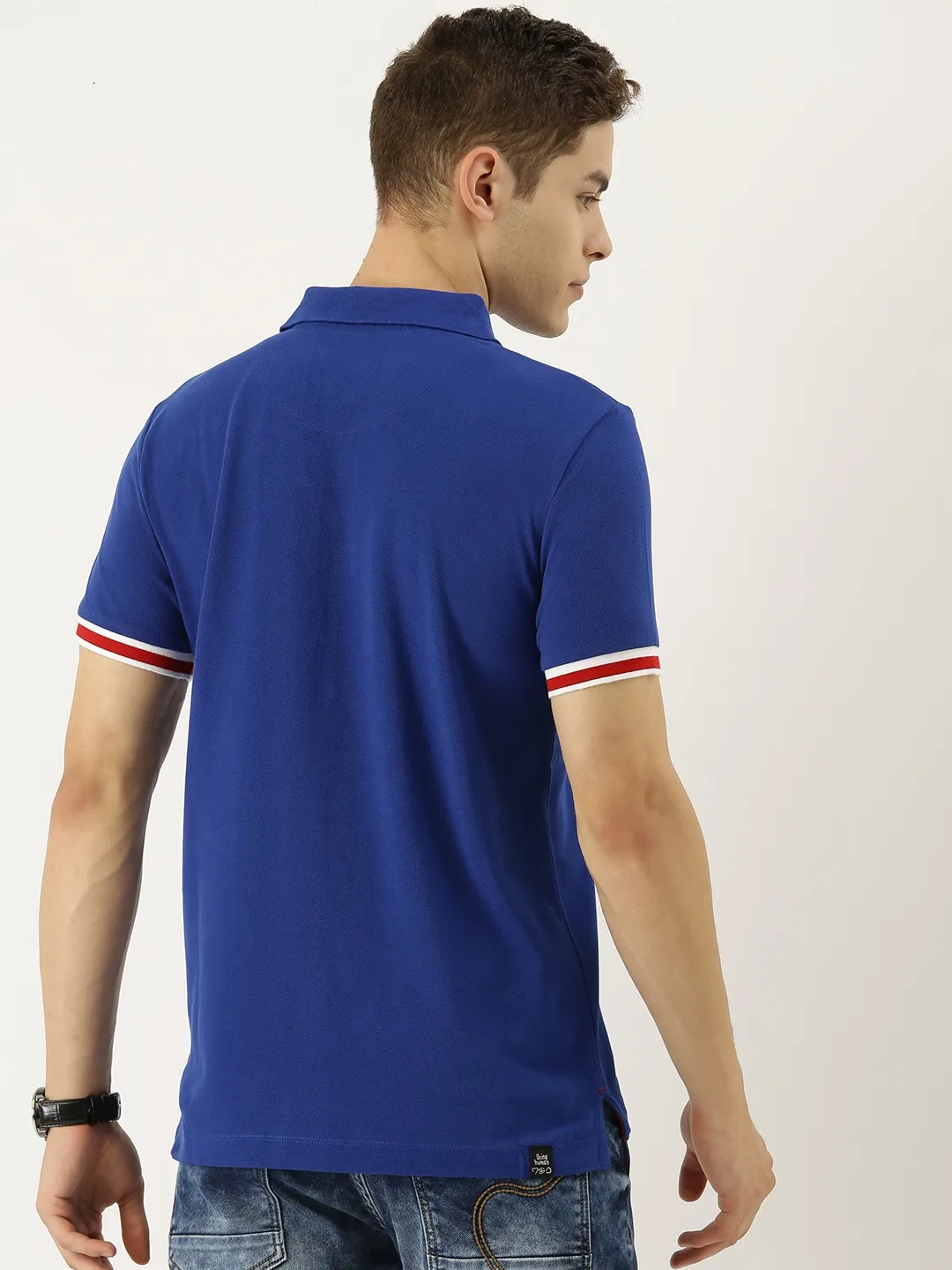 Royal Blue Regular Fit Men's Polo T-Shirt by Being Human Clothing - Image 2