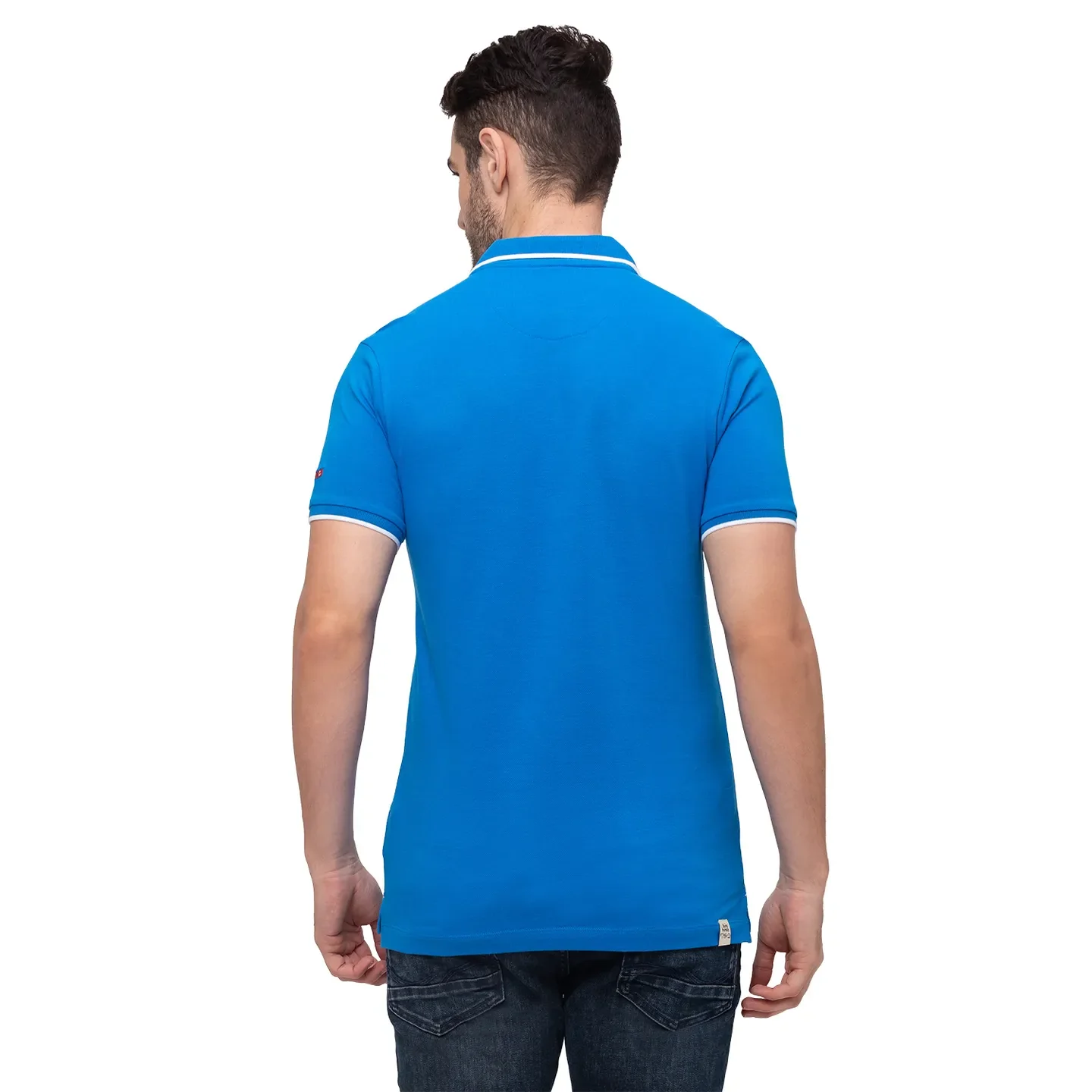 Blue Regular Fit Men's Polo T-Shirt by Being Human Clothing - Image 3