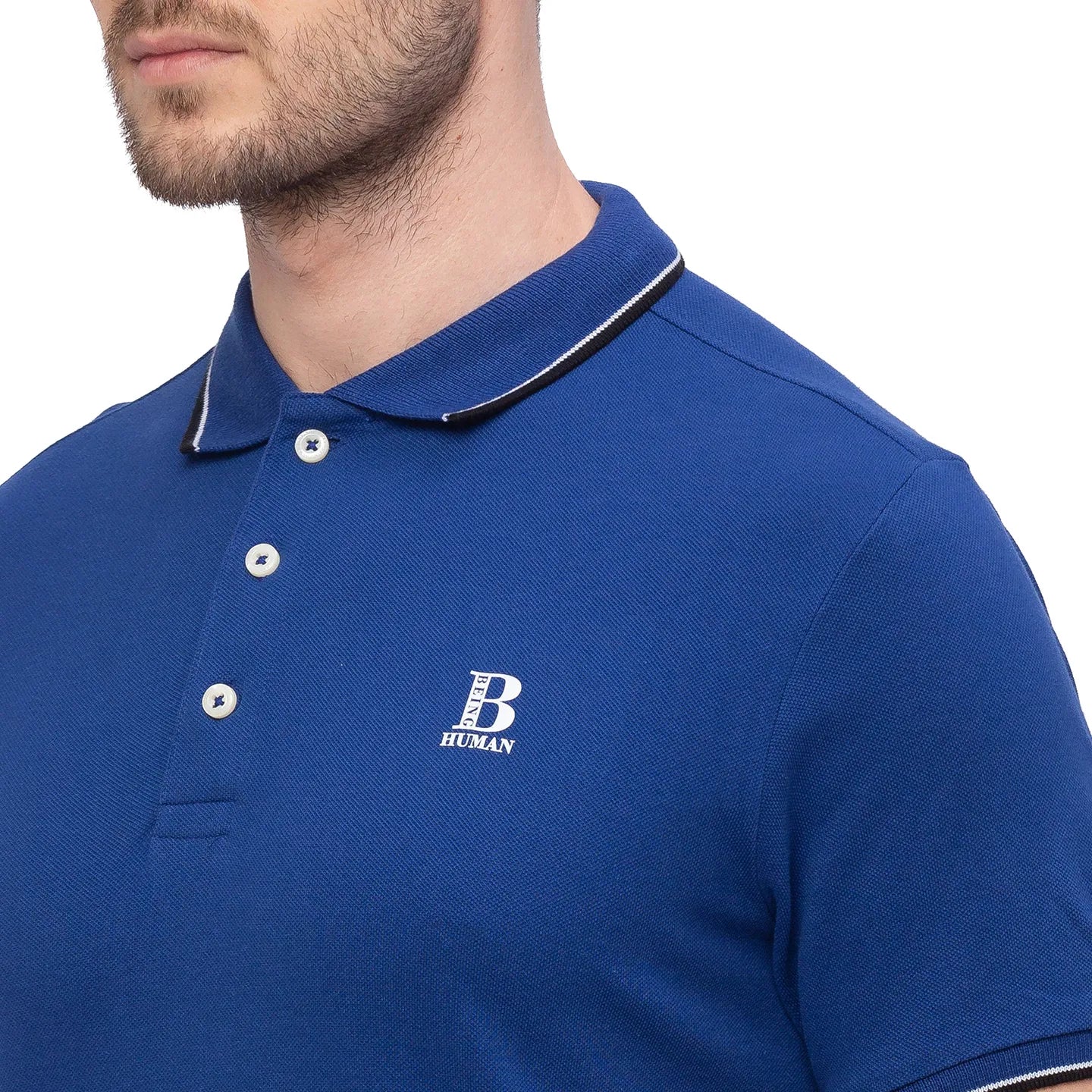 Royal Blue Regular Fit Men's Polo T-Shirt by Being Human Clothing - Image 4