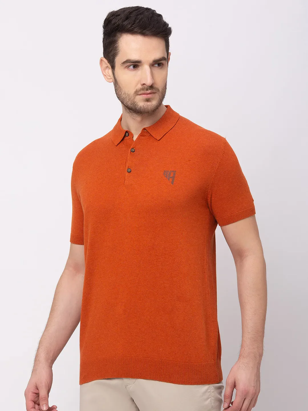 Brown Regular Fit Men's Polo T-Shirt by Being Human Clothing - Image 3