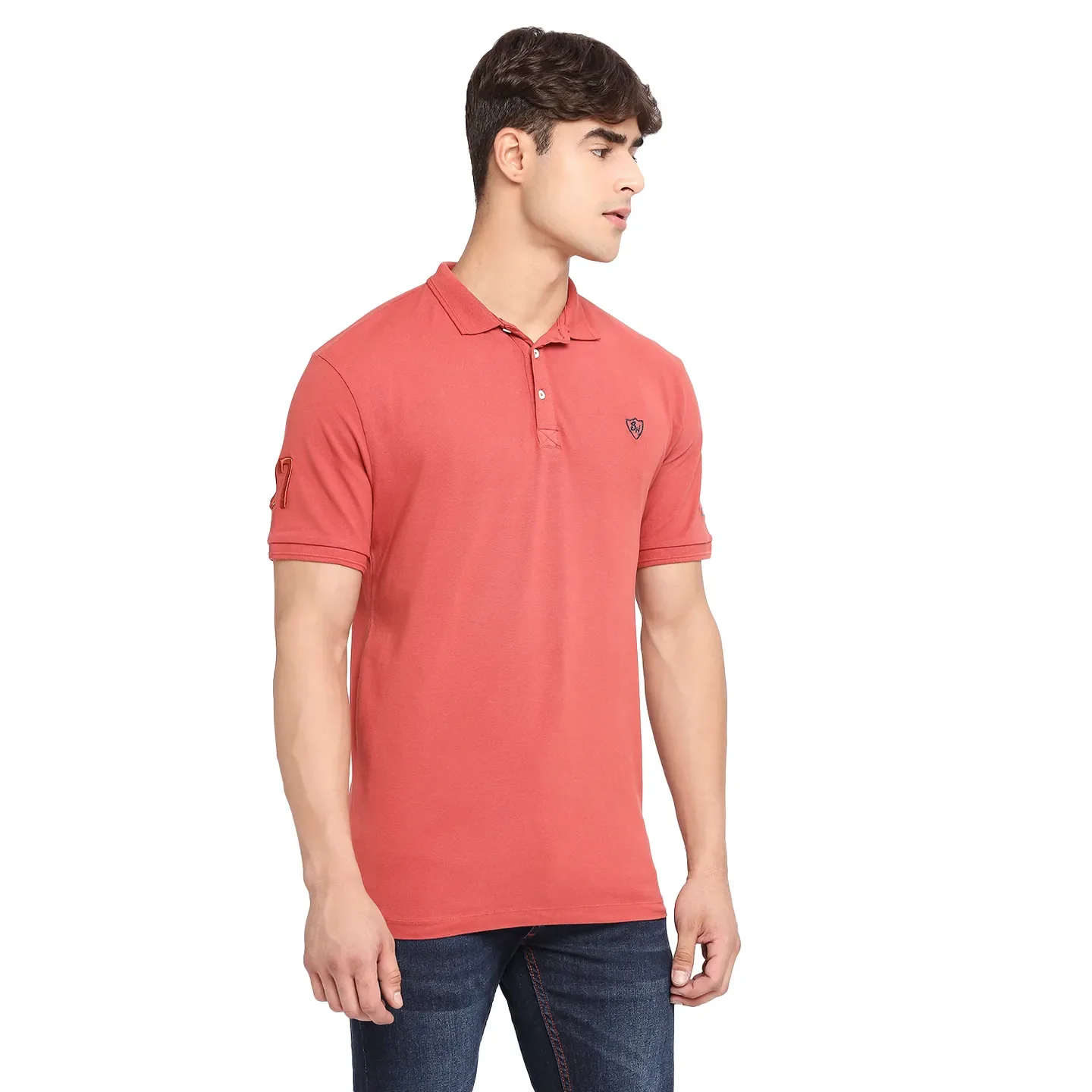 Orange Regular Fit Men's Polo T-Shirt by Being Human Clothing - Image 3