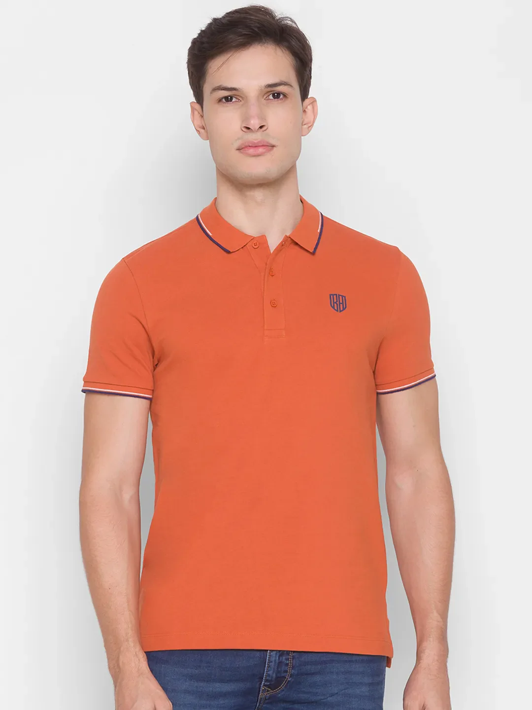 Brown Regular Fit Men's Polo T-Shirt by Being Human Clothing