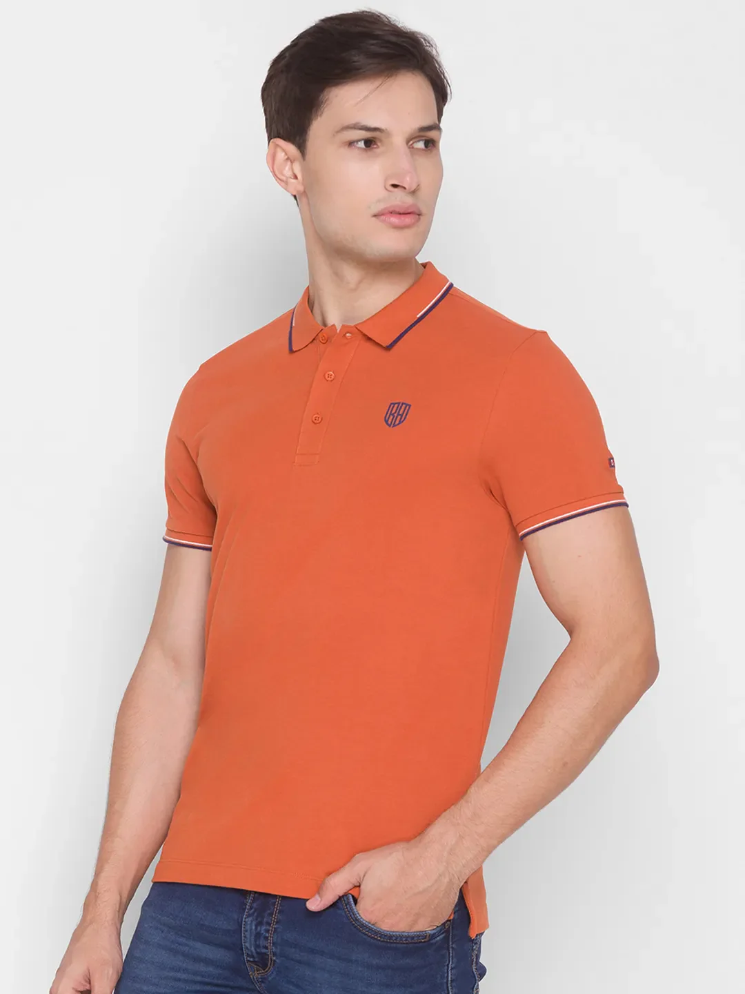 Brown Regular Fit Men's Polo T-Shirt by Being Human Clothing - Image 2