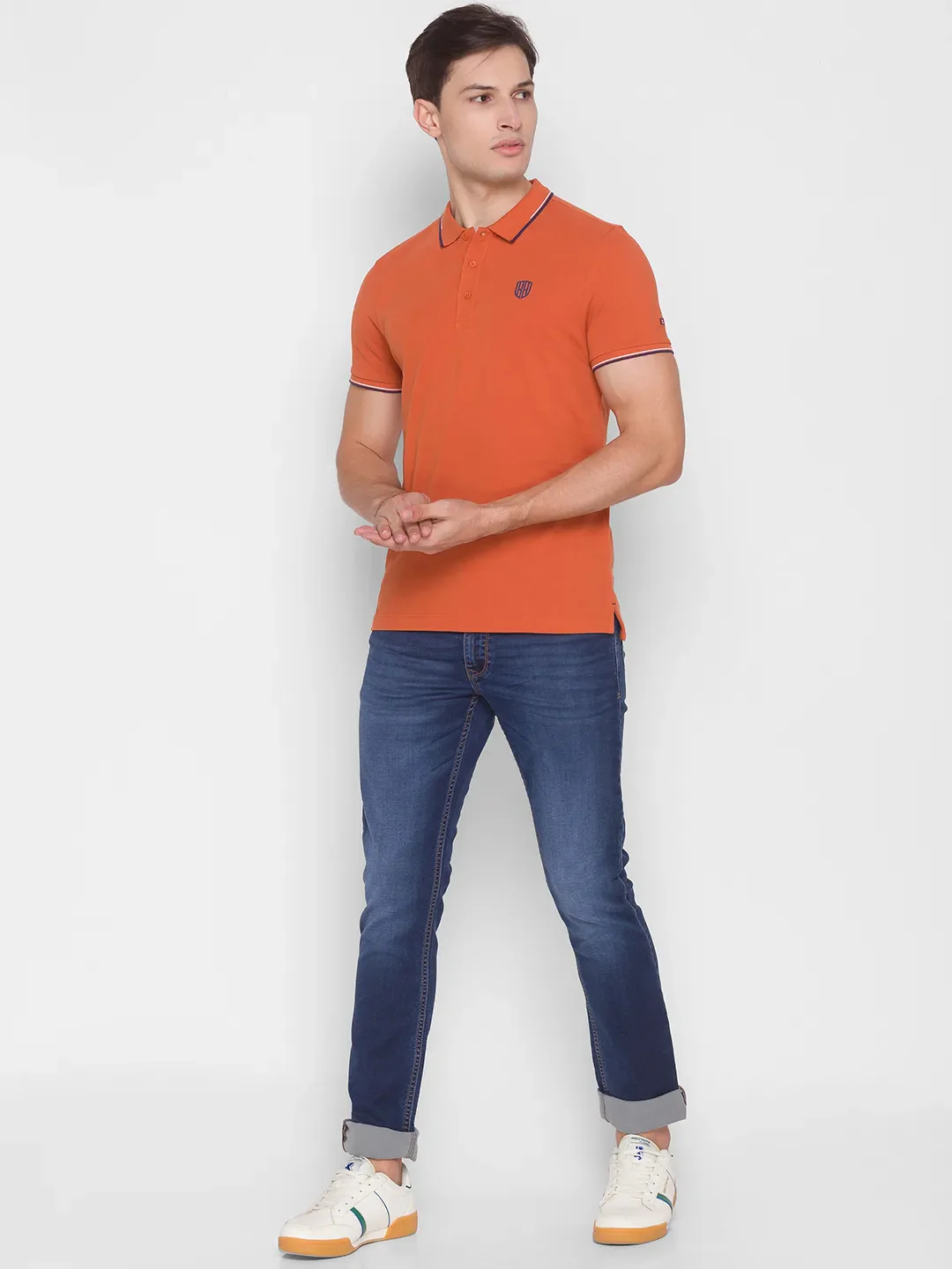 Brown Regular Fit Men's Polo T-Shirt by Being Human Clothing - Image 5