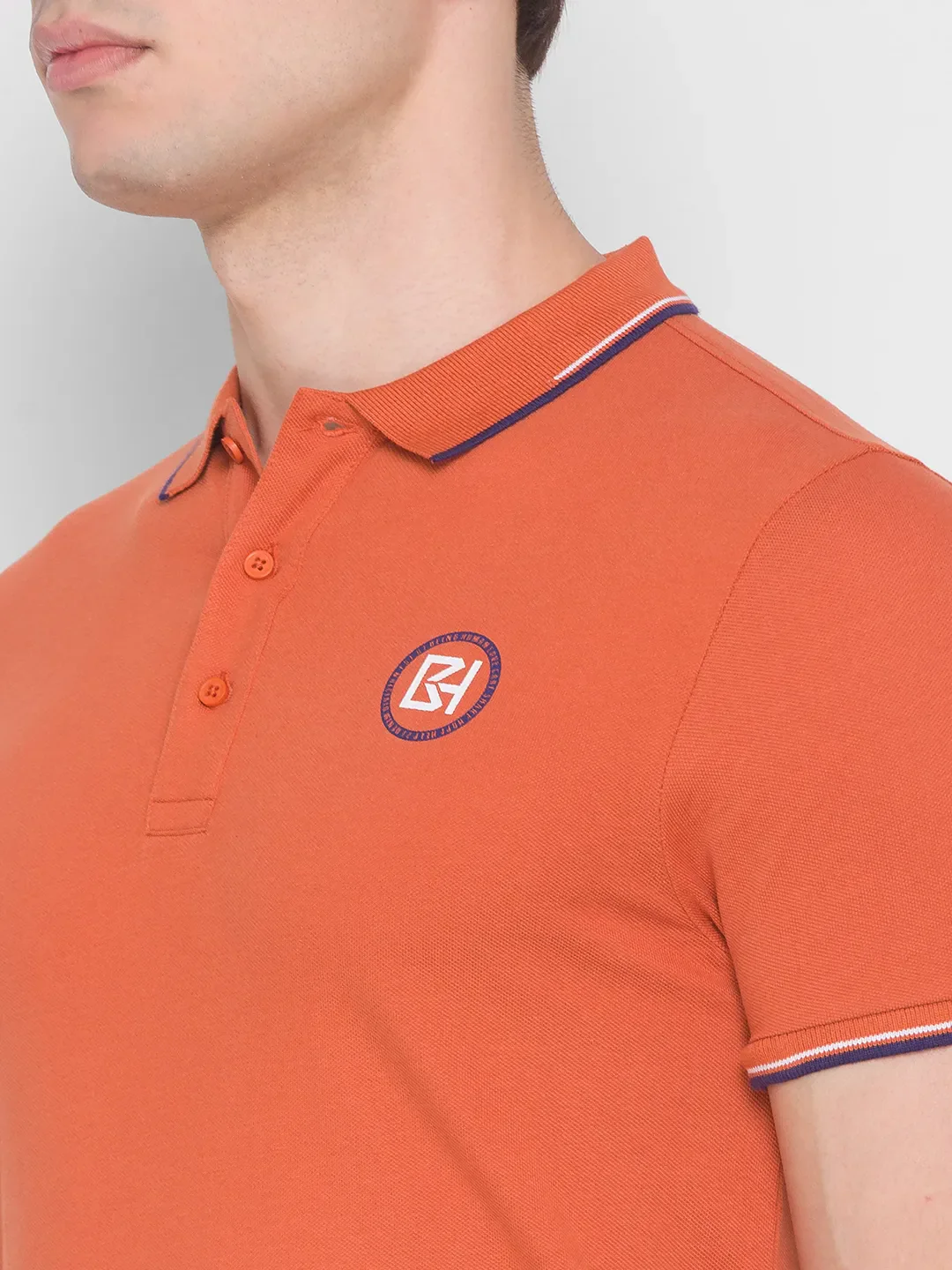 Brown Regular Fit Men's Polo T-Shirt by Being Human Clothing - Image 4