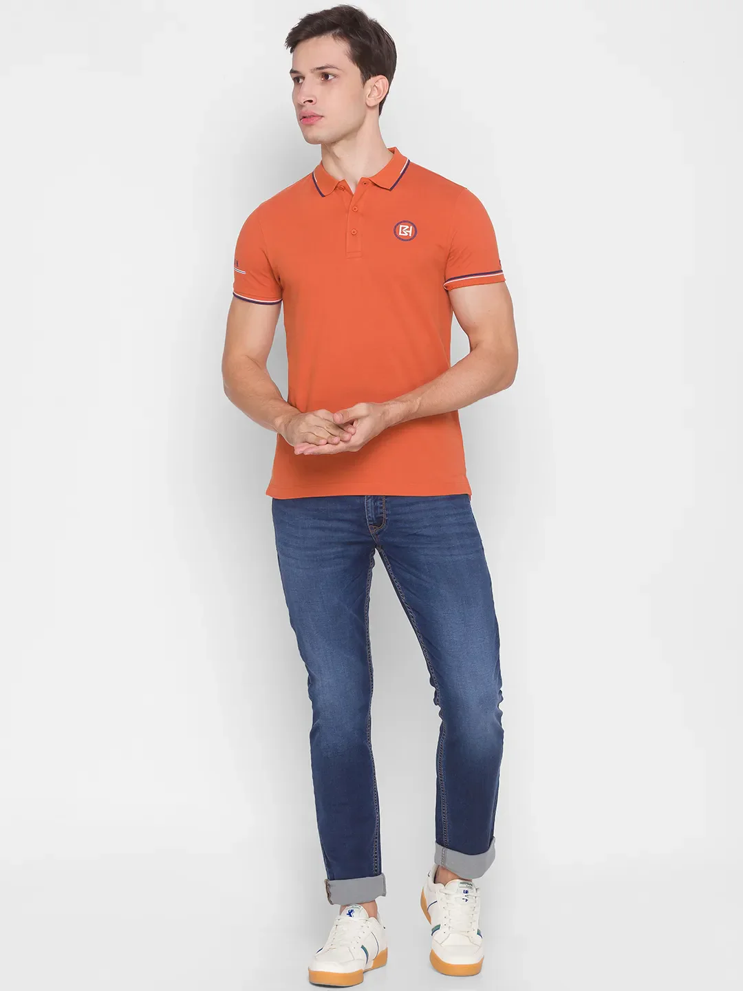 Brown Regular Fit Men's Polo T-Shirt by Being Human Clothing - Image 5
