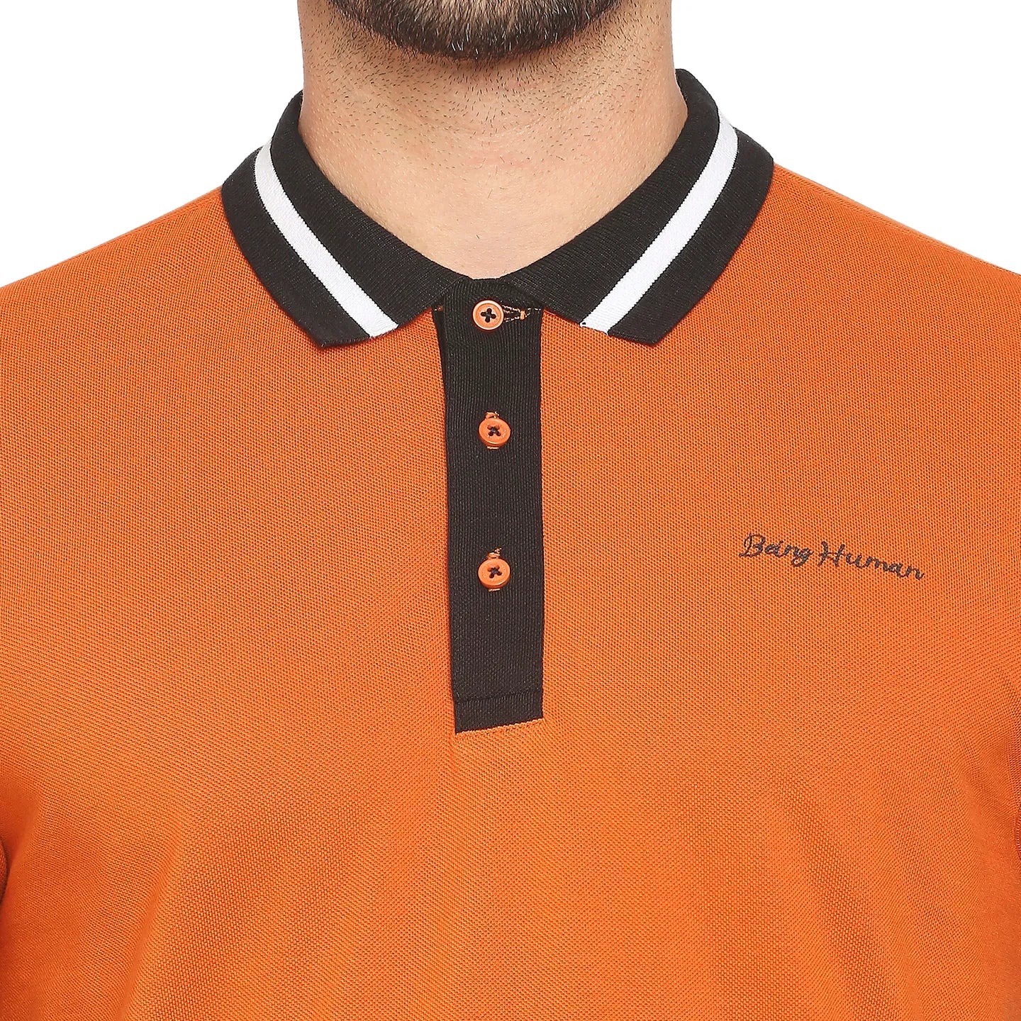 Brown Regular Fit Men's Polo T-Shirt by Being Human Clothing - Image 2