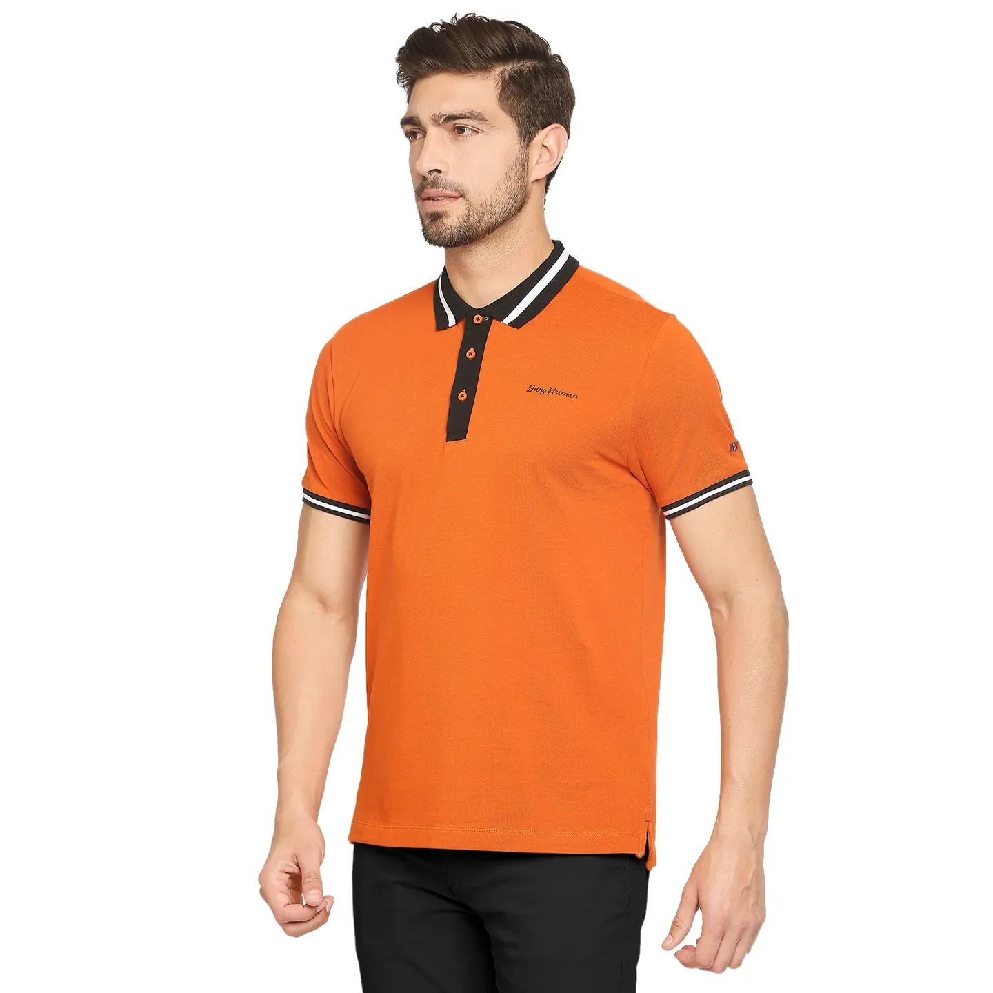 Brown Regular Fit Men's Polo T-Shirt by Being Human Clothing - Image 3