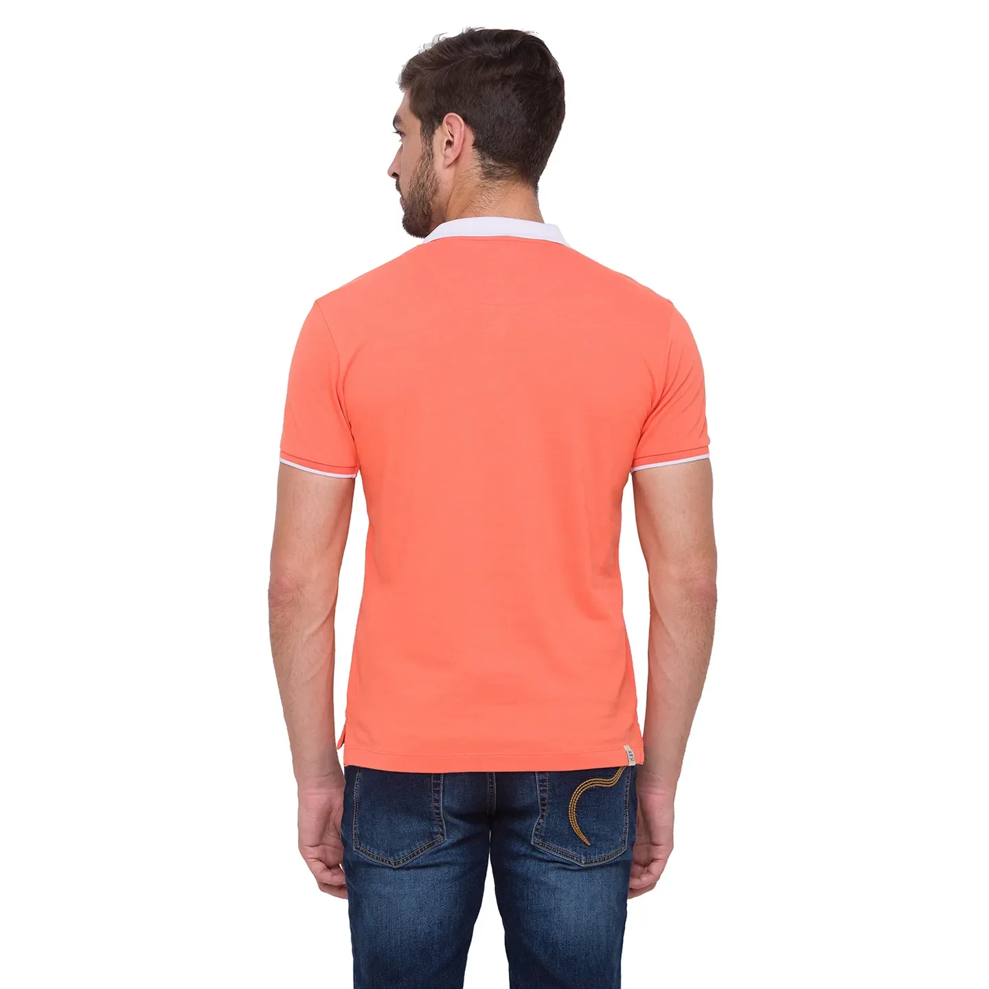 Orange Regular Fit Men's Polo T-shirt by Being Human Clothing - Image 3