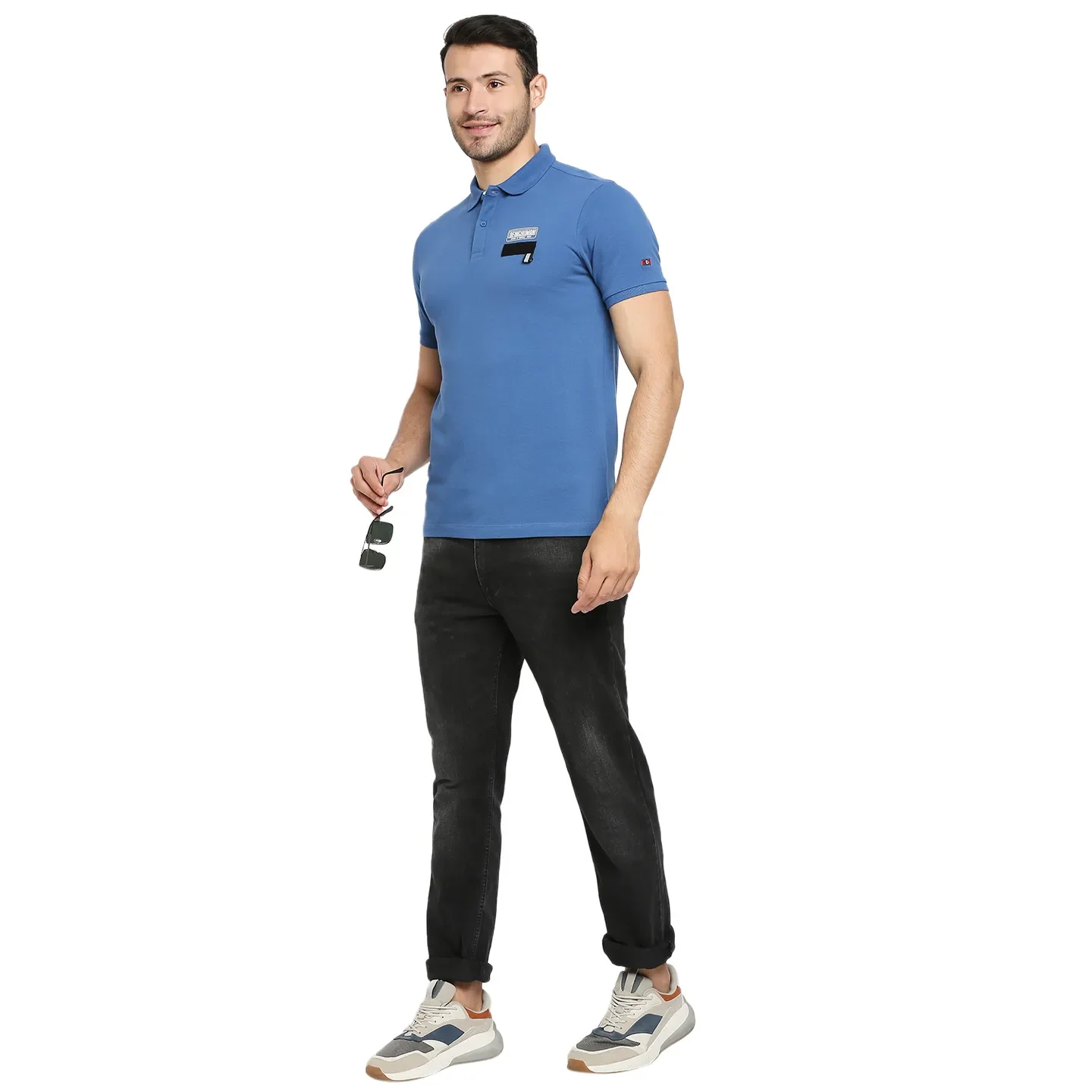Blue Regular Fit Men's Polo T-Shirt by Being Human Clothing - Image 6