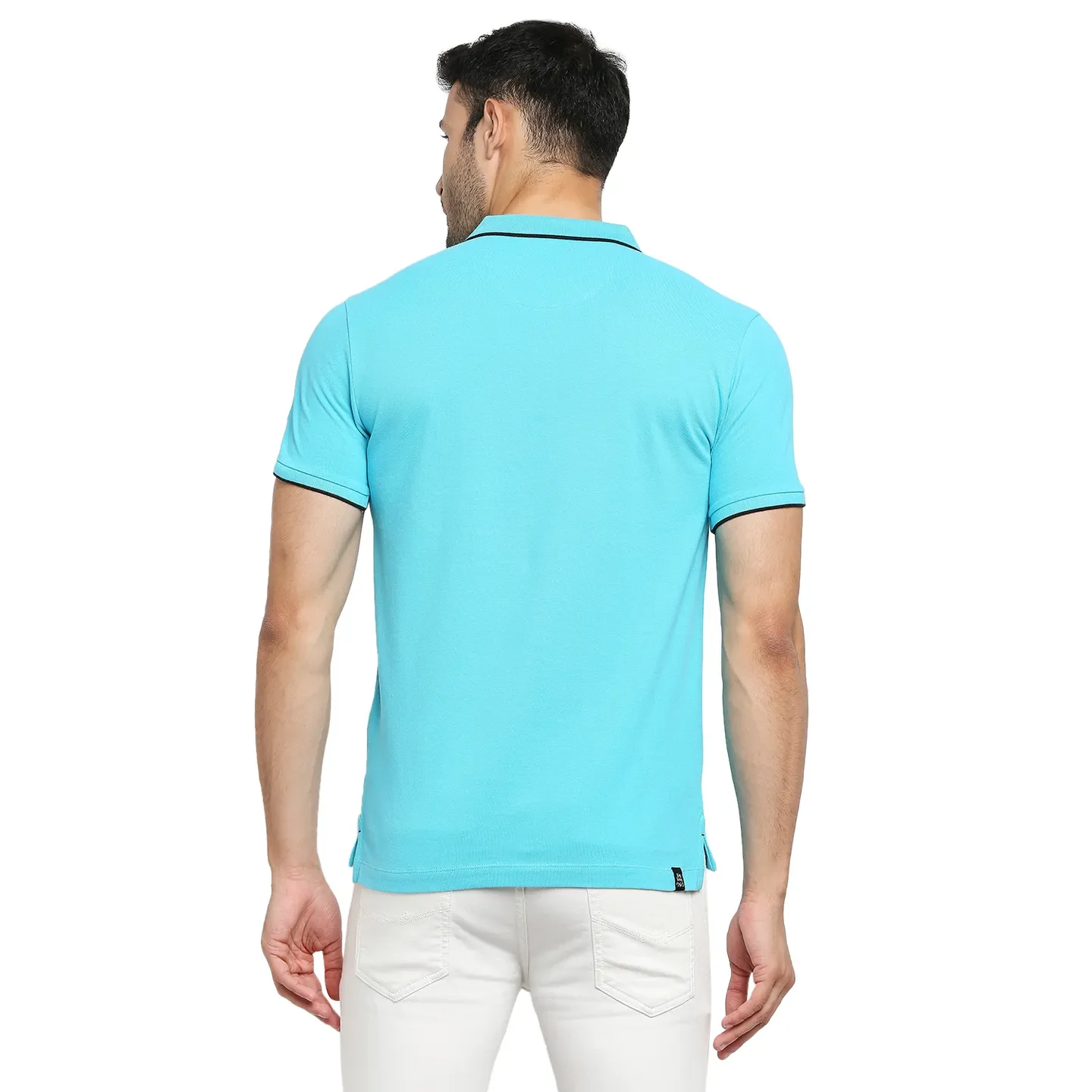 Blue Regular Fit Men's Polo T-Shirt by Being Human Clothing - Image 4