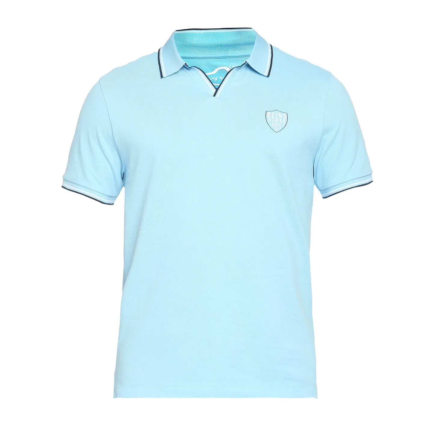 Blue Regular Fit Men's Polo T-Shirt by Being Human Clothing - Image 7