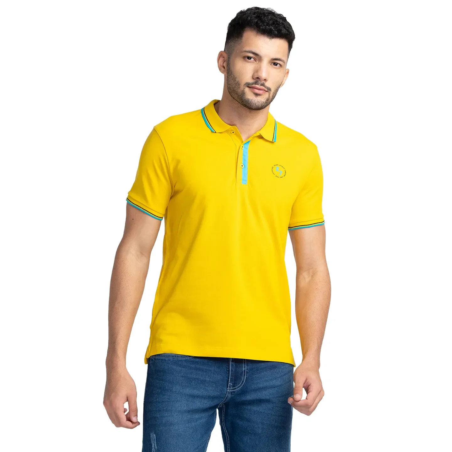Yellow Regular Fit Men's Polo T-Shirt by Being Human Clothing