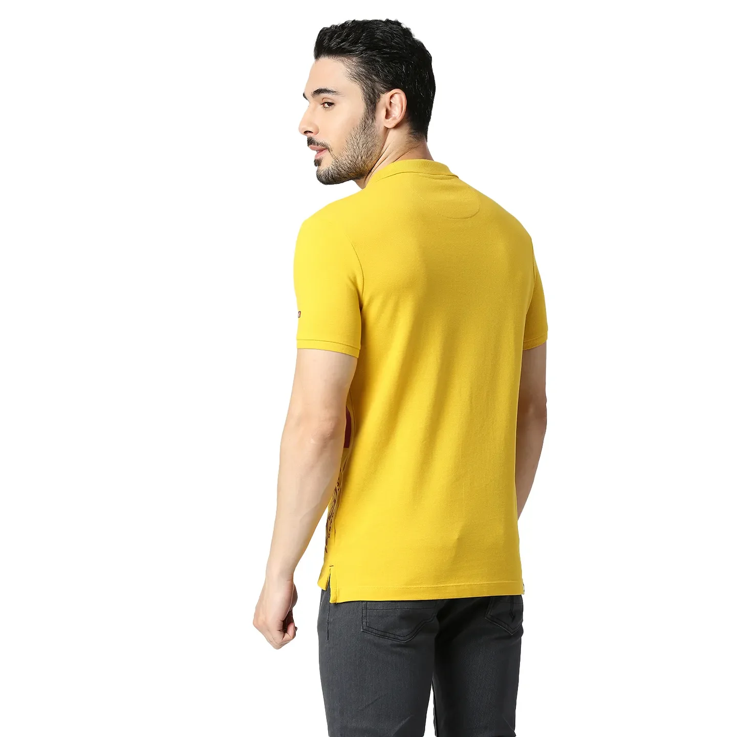 Yellow Regular Fit Men's Polo T-Shirt by Being Human Clothing - Image 3