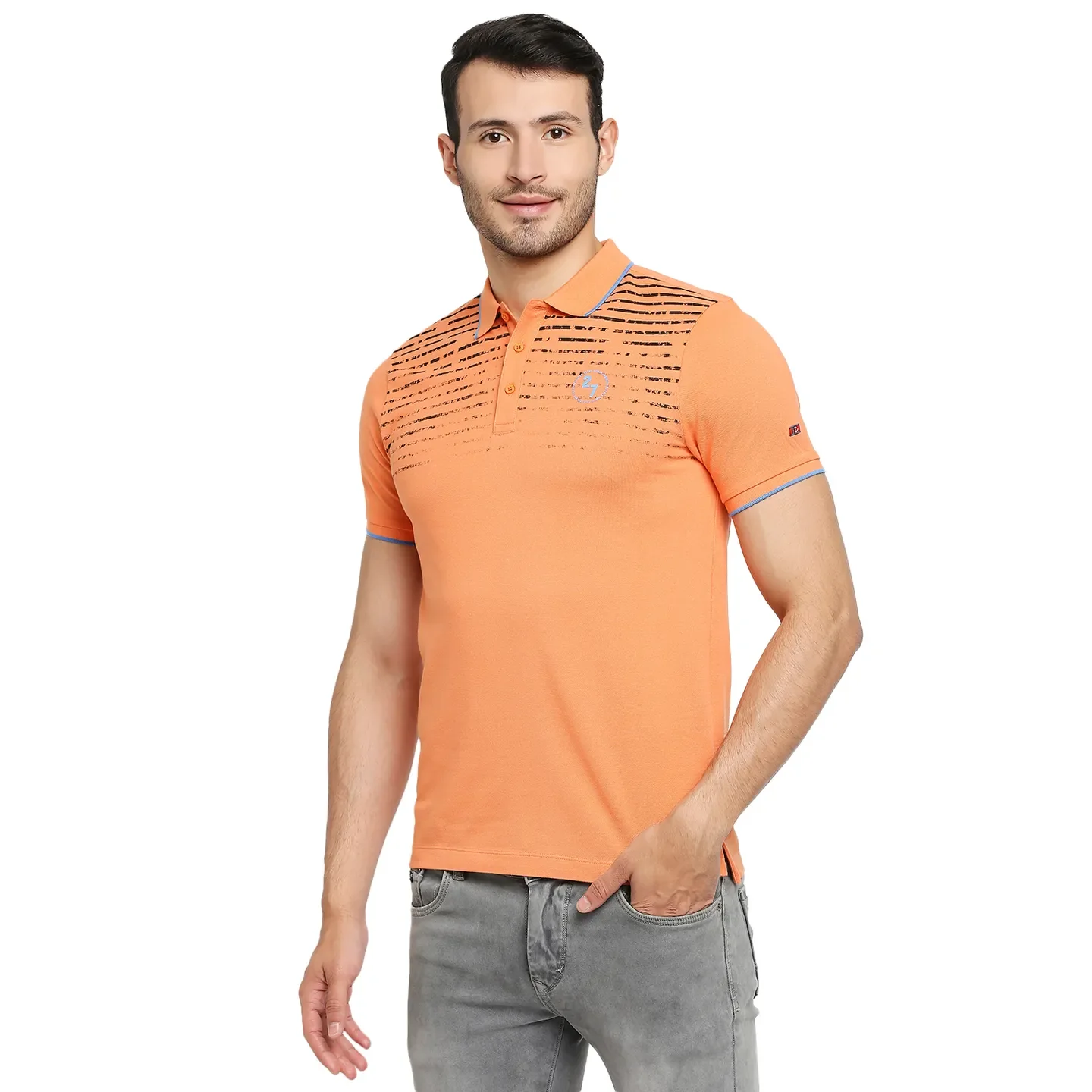 Sunset Orange Regular Fit Men's Polo T-Shirt by Being Human Clothing - Image 2