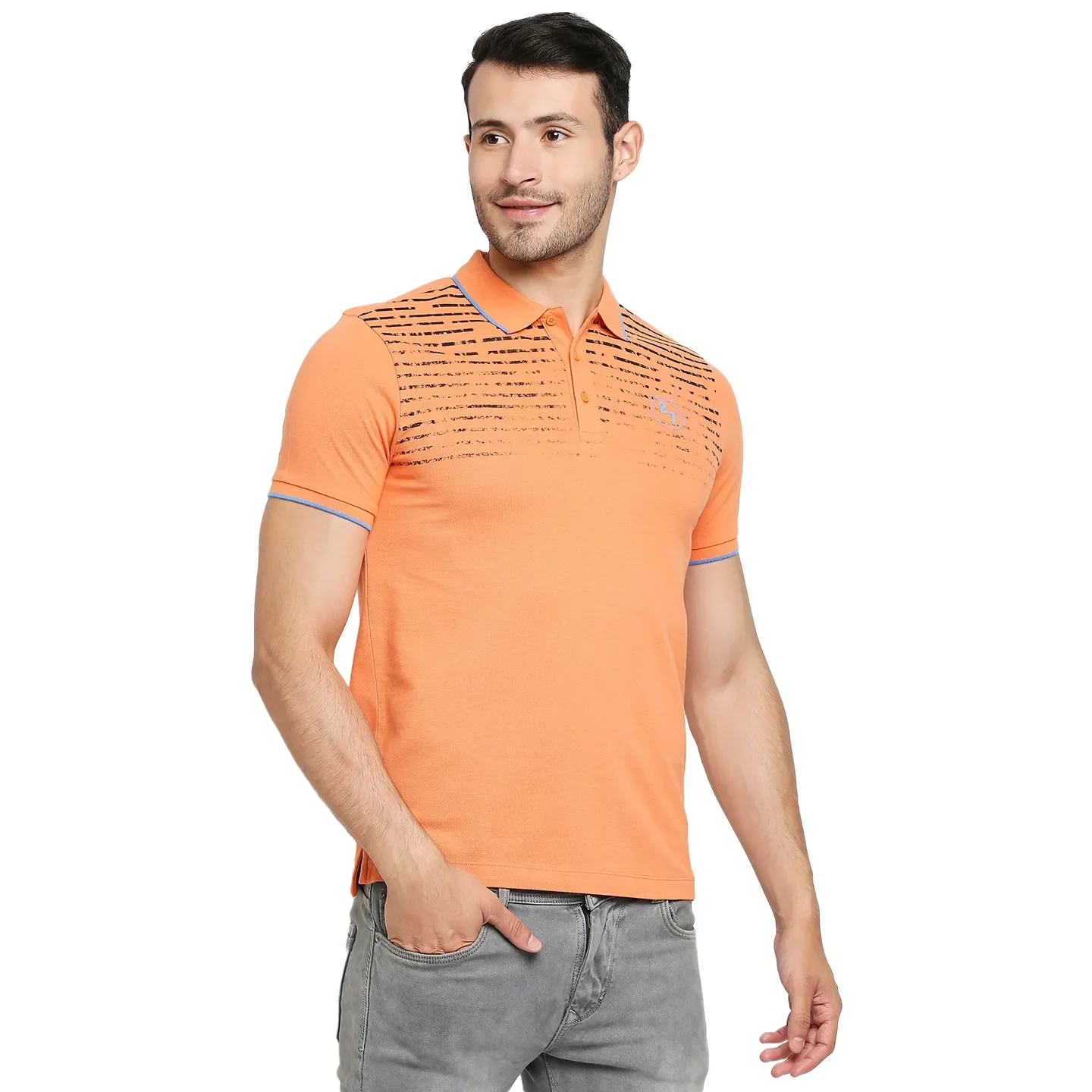 Sunset Orange Regular Fit Men's Polo T-Shirt by Being Human Clothing - Image 3