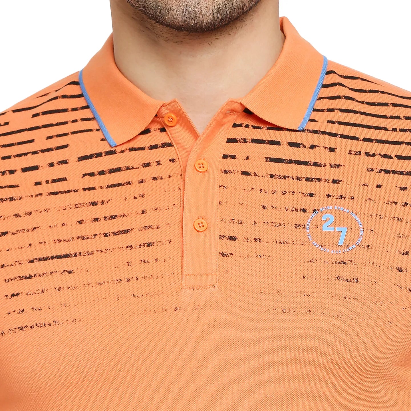 Sunset Orange Regular Fit Men's Polo T-Shirt by Being Human Clothing - Image 5