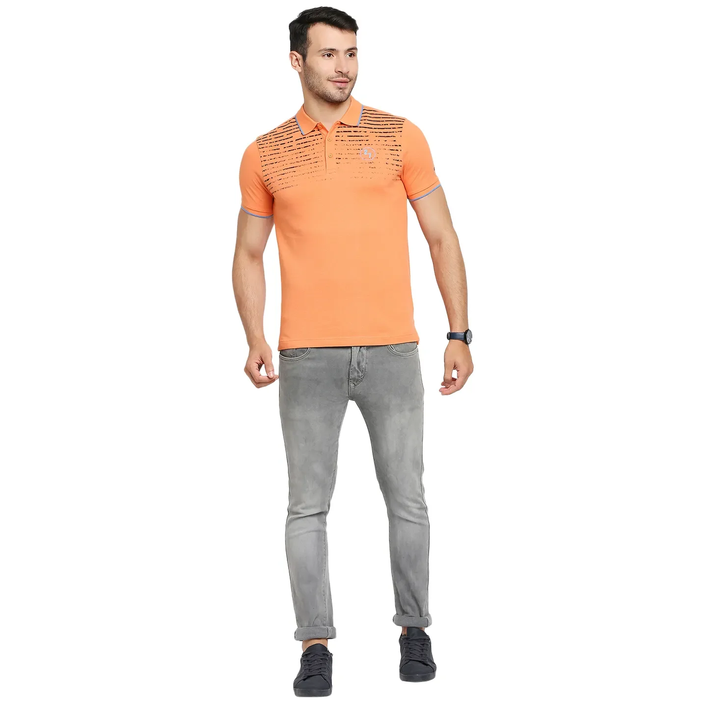Sunset Orange Regular Fit Men's Polo T-Shirt by Being Human Clothing - Image 6