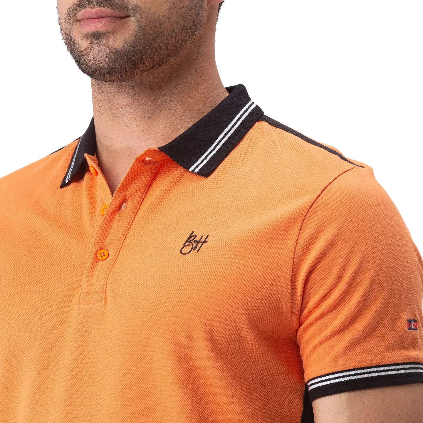 Orange Regular Fit Men's Polo T-Shirt by Being Human Clothing - Image 4