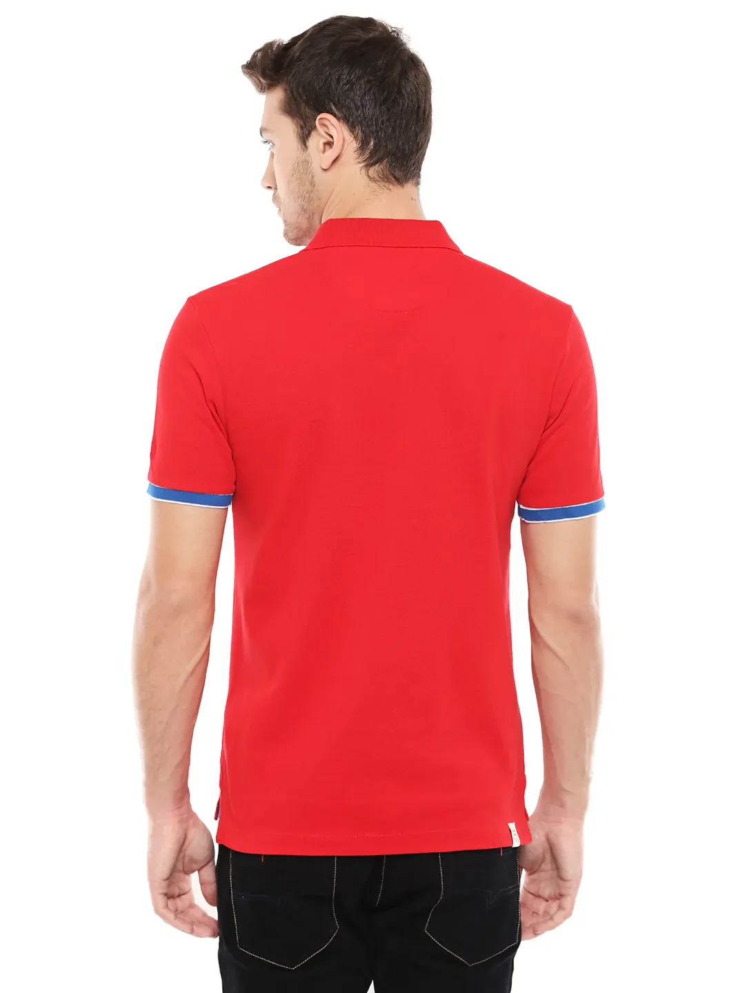 Red Regular Fit Men's Polo T-Shirt by Being Human Clothing - Image 4