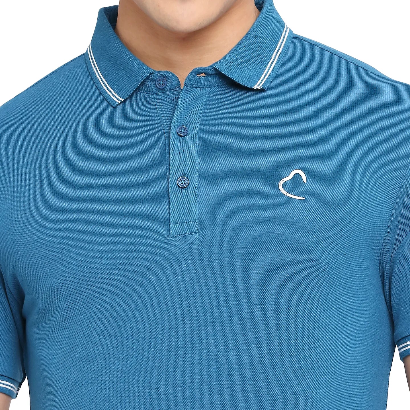 Teal Regular Fit Men's Polo T-Shirt by Being Human Clothing - Image 5