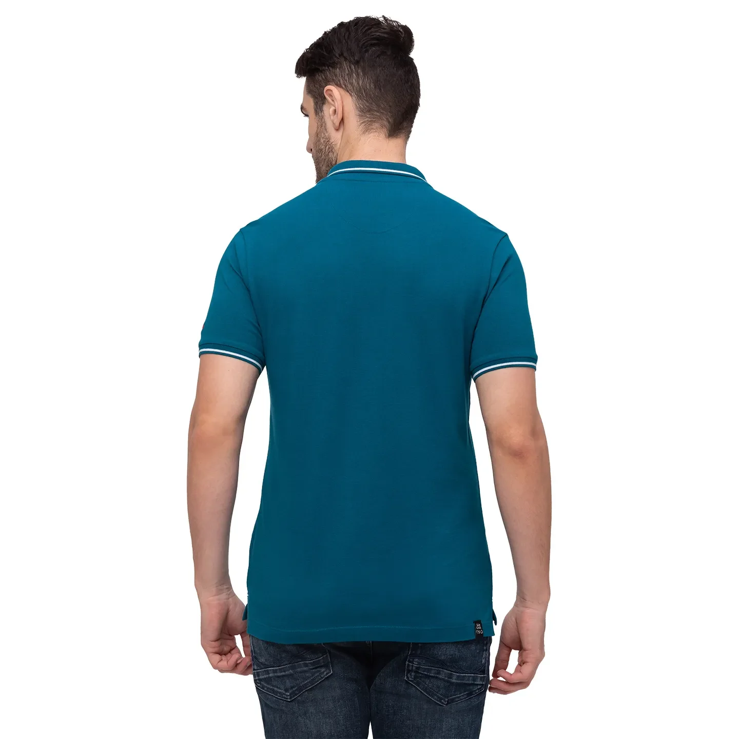Blue Regular Fit Men's Polo T-Shirt by Being Human Clothing - Image 3