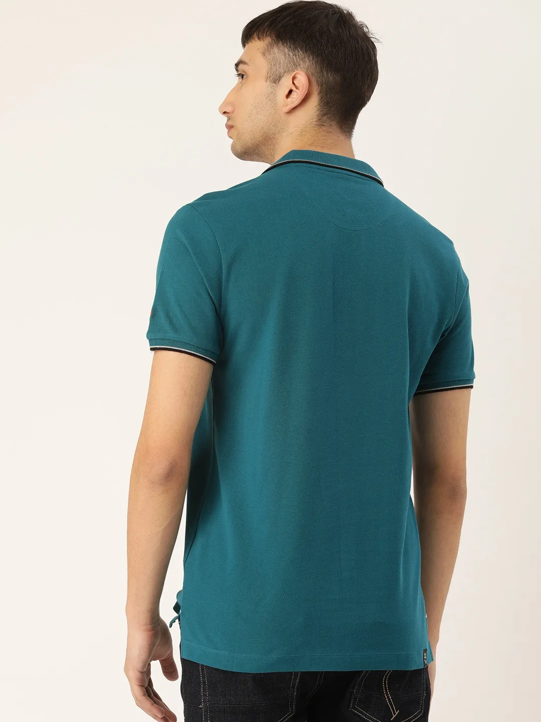 Blue Regular Fit Men's Polo T-Shirt by Being Human Clothing - Image 2