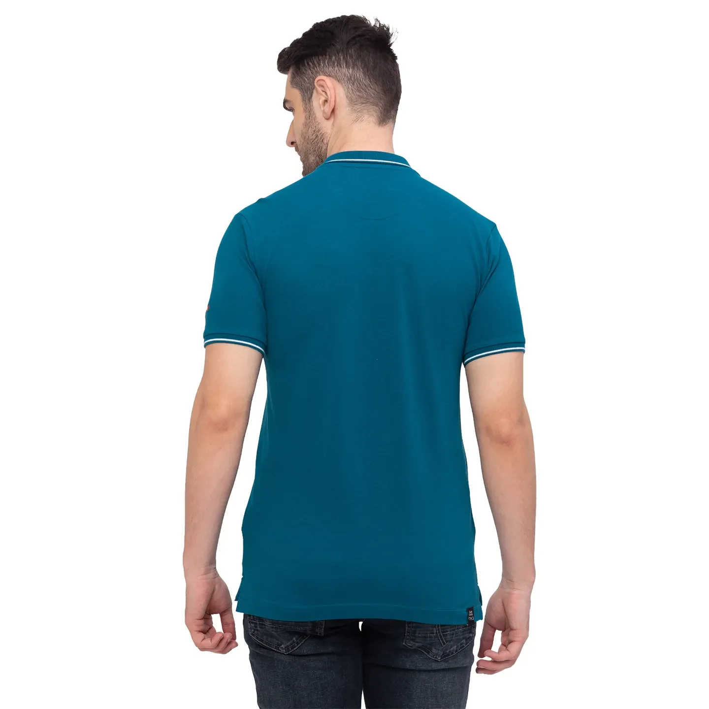 Blue Regular Fit Men's Polo T-Shirt by Being Human Clothing - Image 4