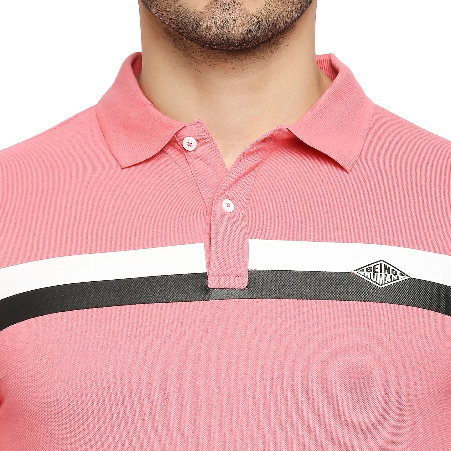 Red Regular Fit Men's Long Sleeves Polo T-Shirt by Being Human Clothing - Image 2