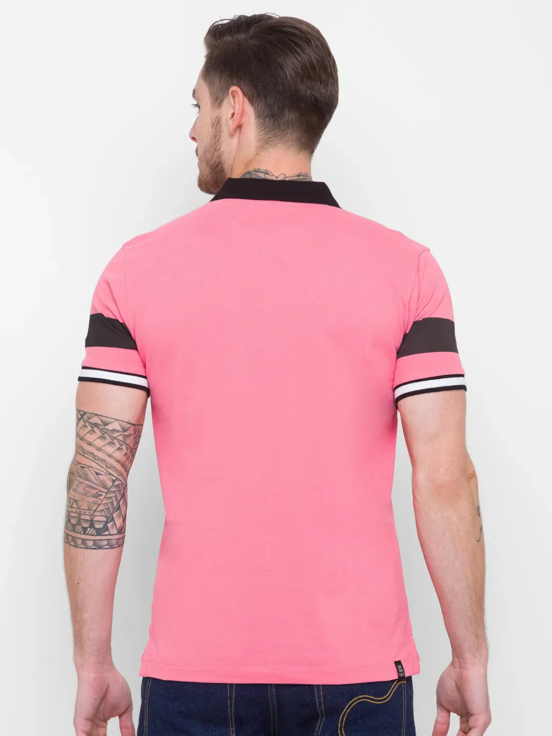Red Regular Fit Men's Polo T-Shirt by Being Human Clothing - Image 3