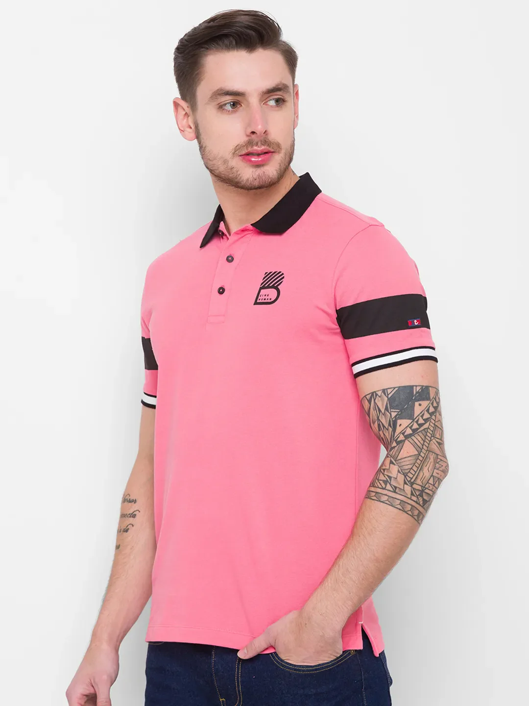 Red Regular Fit Men's Polo T-Shirt by Being Human Clothing - Image 4