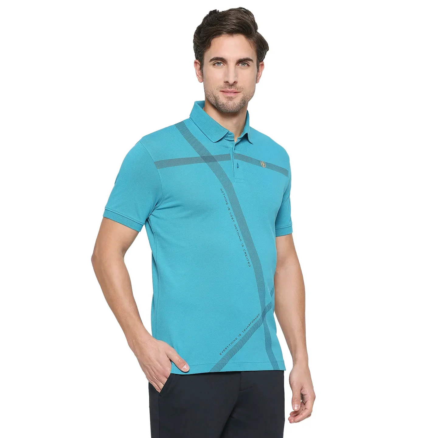 Blue Regular Fit Men's Polo T-Shirt by Being Human Clothing - Image 3