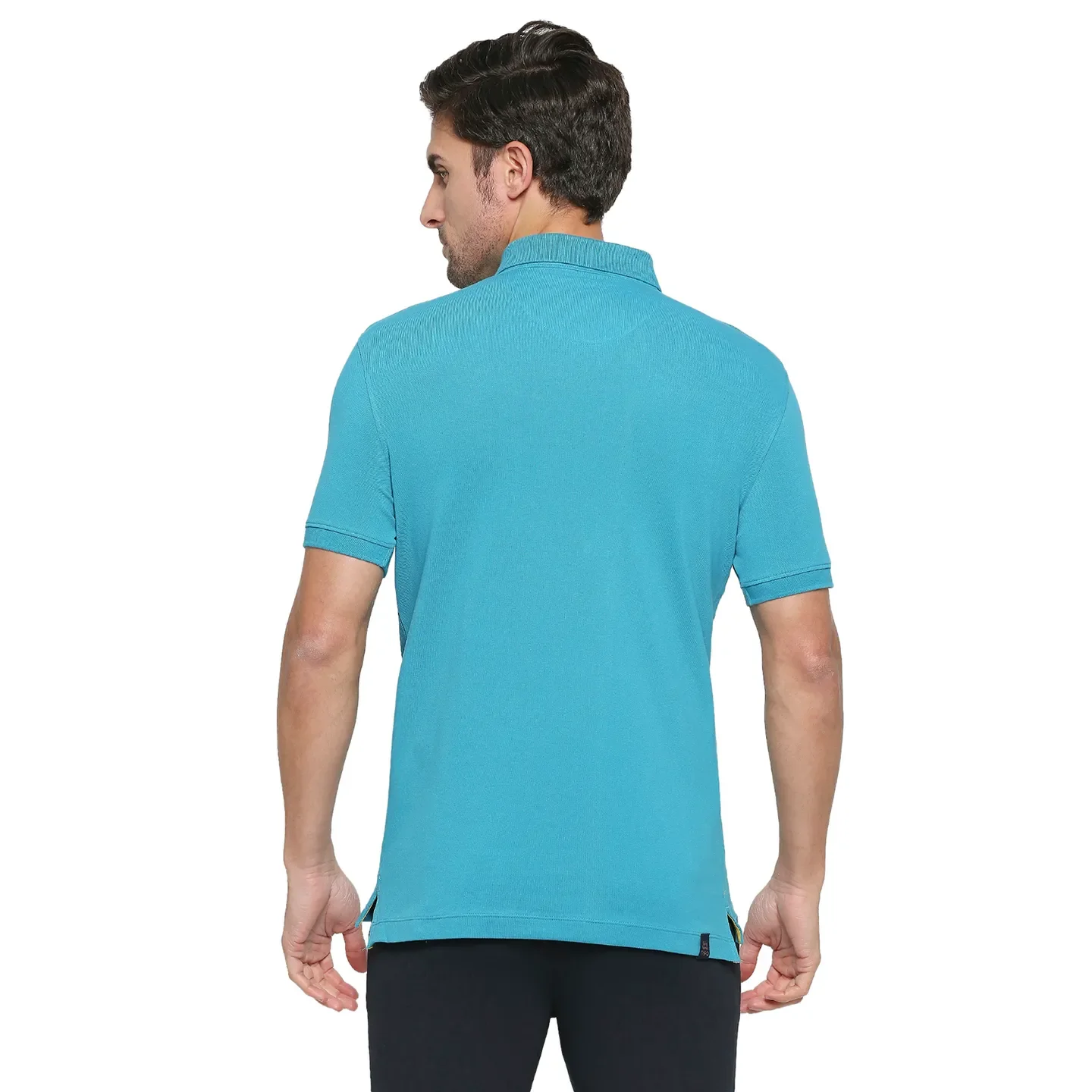 Blue Regular Fit Men's Polo T-Shirt by Being Human Clothing - Image 4
